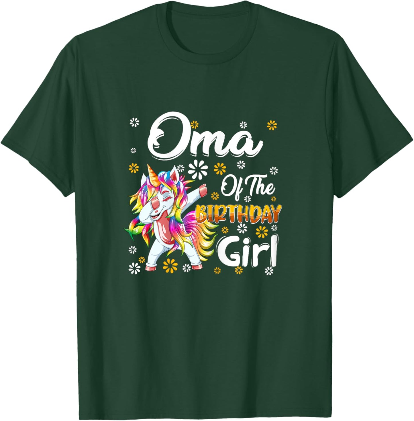 Awesome Dabbing Unicorn Birthday Oma Family Matching T-Shirt - T-Shirt | Forest