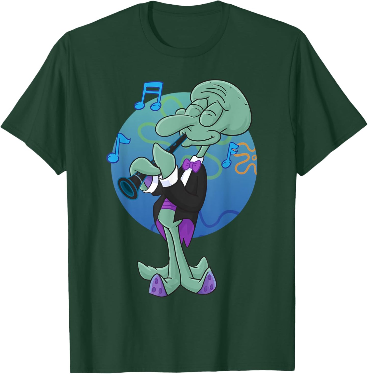 Mademark x SpongeBob SquarePants - Squidwards Playing "Clarry" The Clarinet T-Shirt - T-Shirt | Forest