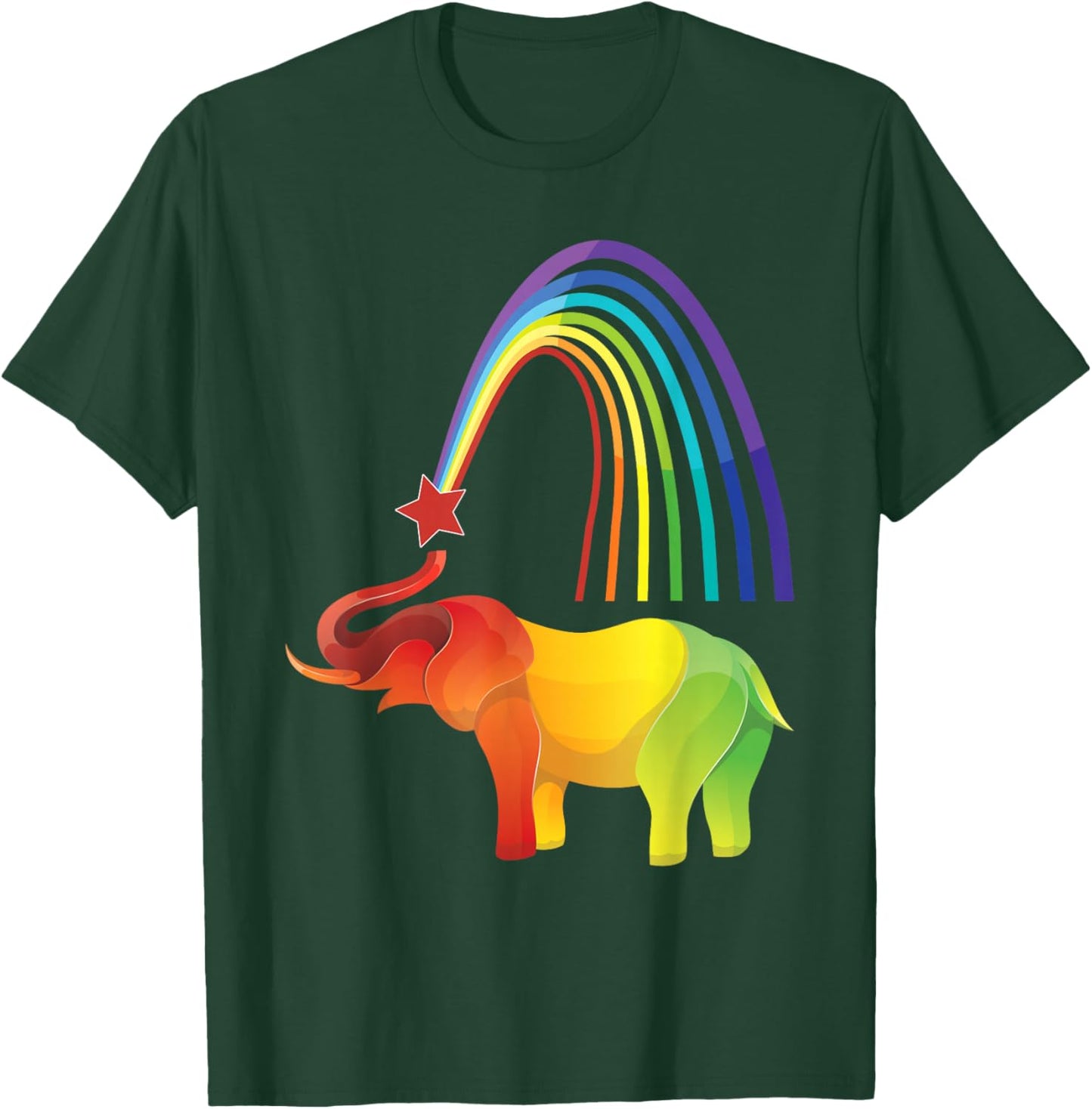 Elephant Rainbow Africa India Wilderness Safari Wild Animals T-Shirt - T-Shirt | Forest