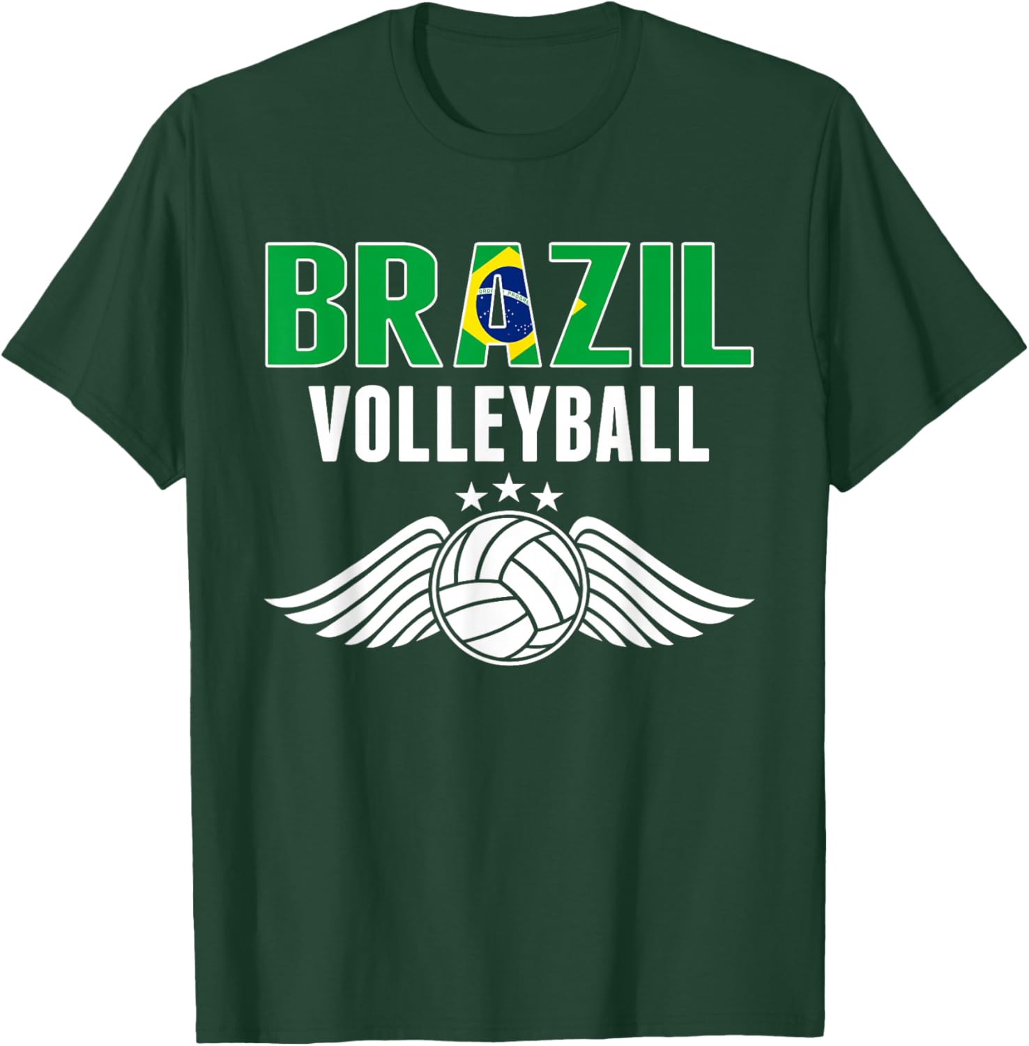 Brazil Volleyball Fans Jersey - Brazilian Flag Sport Lovers T-Shirt - T-Shirt | Forest