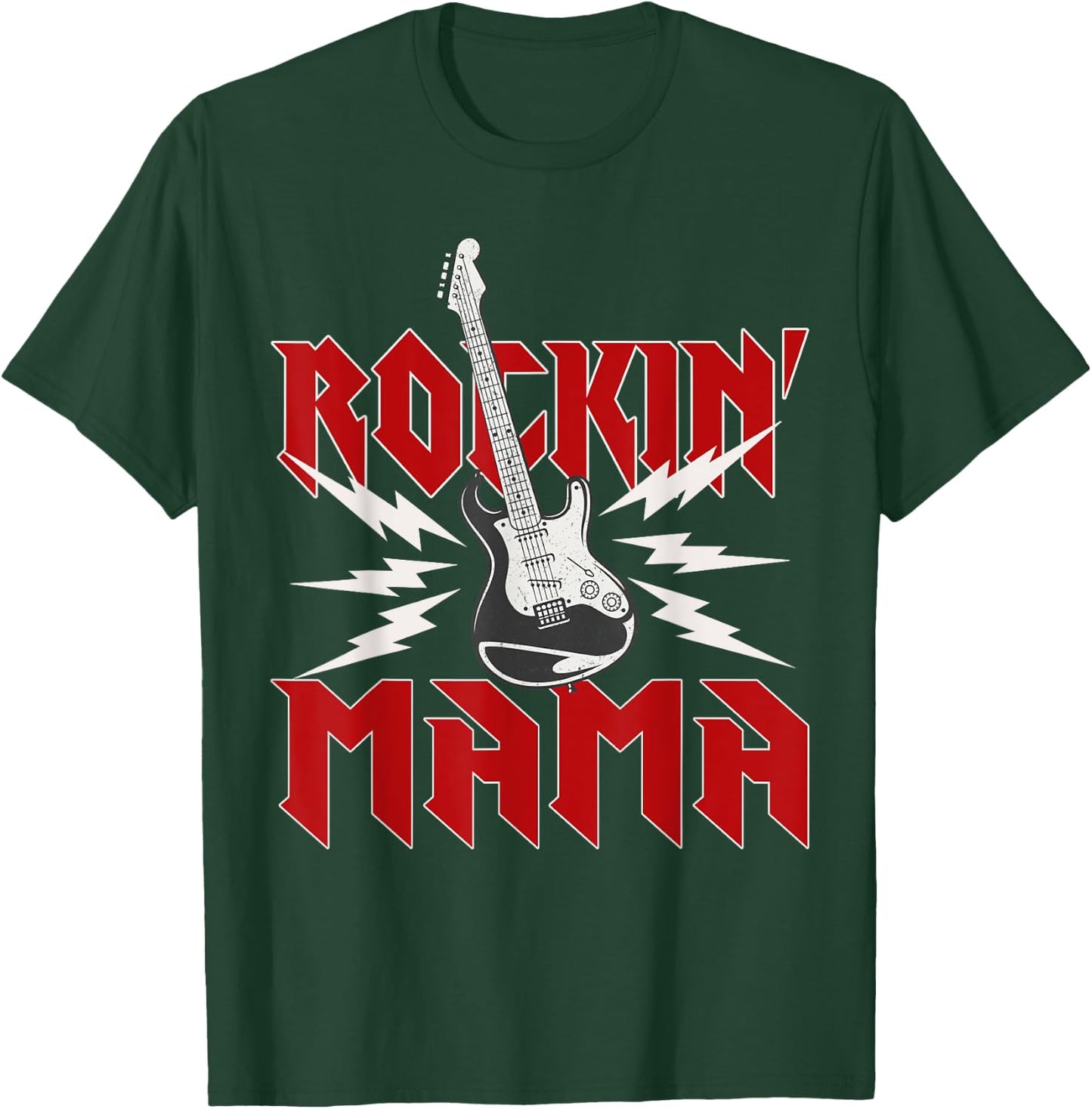 Mama Rockin One Birthday Family Matching Rock Guitar T-Shirt - T-Shirt | Forest