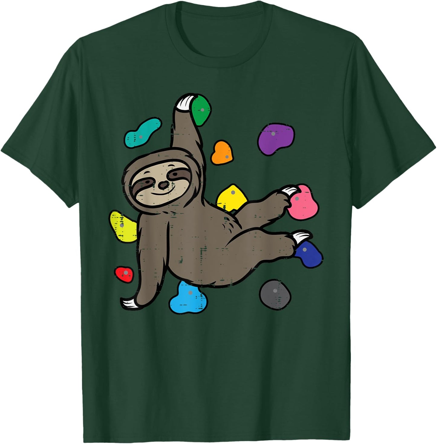 Rock Climbing Sloth Cute Climber Boys Girls Kids Women Men T-Shirt - T-Shirt | Forest