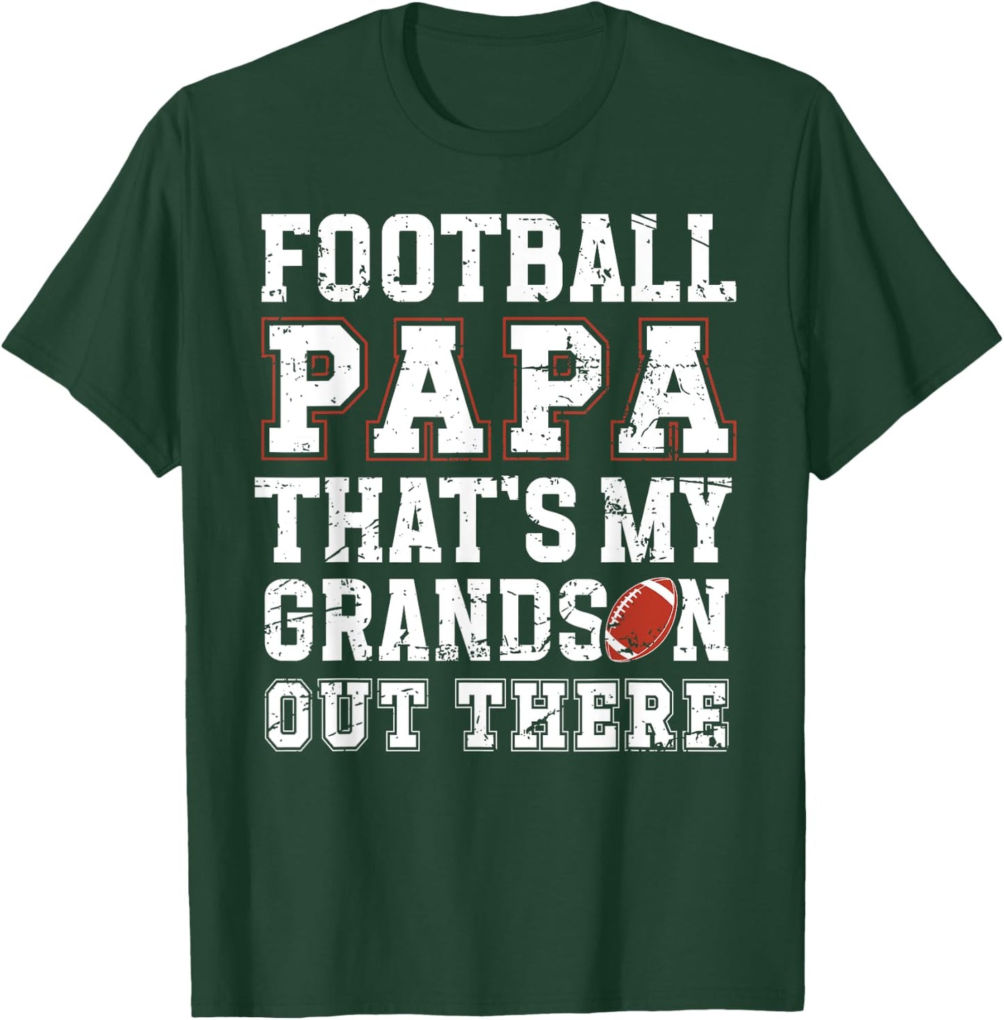 Proud Football Papa Of A Football Player Papa T-Shirt - T-Shirt | Forest