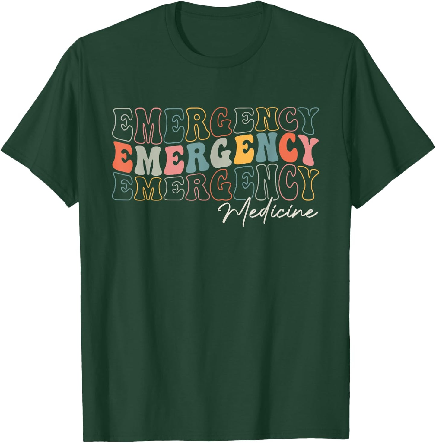 Emergency Medicine Emergency Room Healthcare Retro Groovy T-Shirt - T-Shirt | Forest