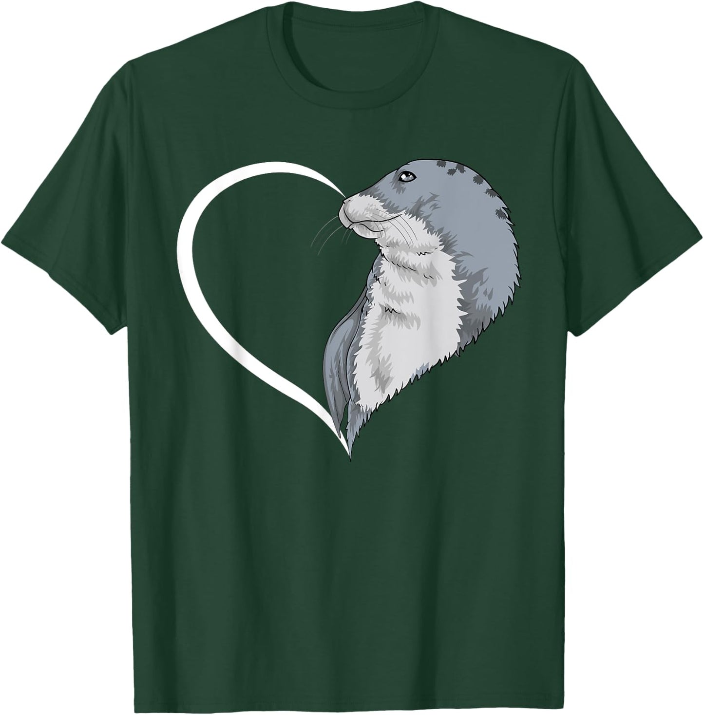 Seal Shirts Girls Kids Heart Cute Seal T-Shirt - T-Shirt | Forest