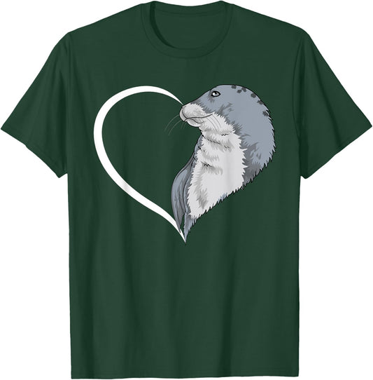 Seal Shirts Girls Kids Heart Cute Seal T-Shirt - T-Shirt | Forest