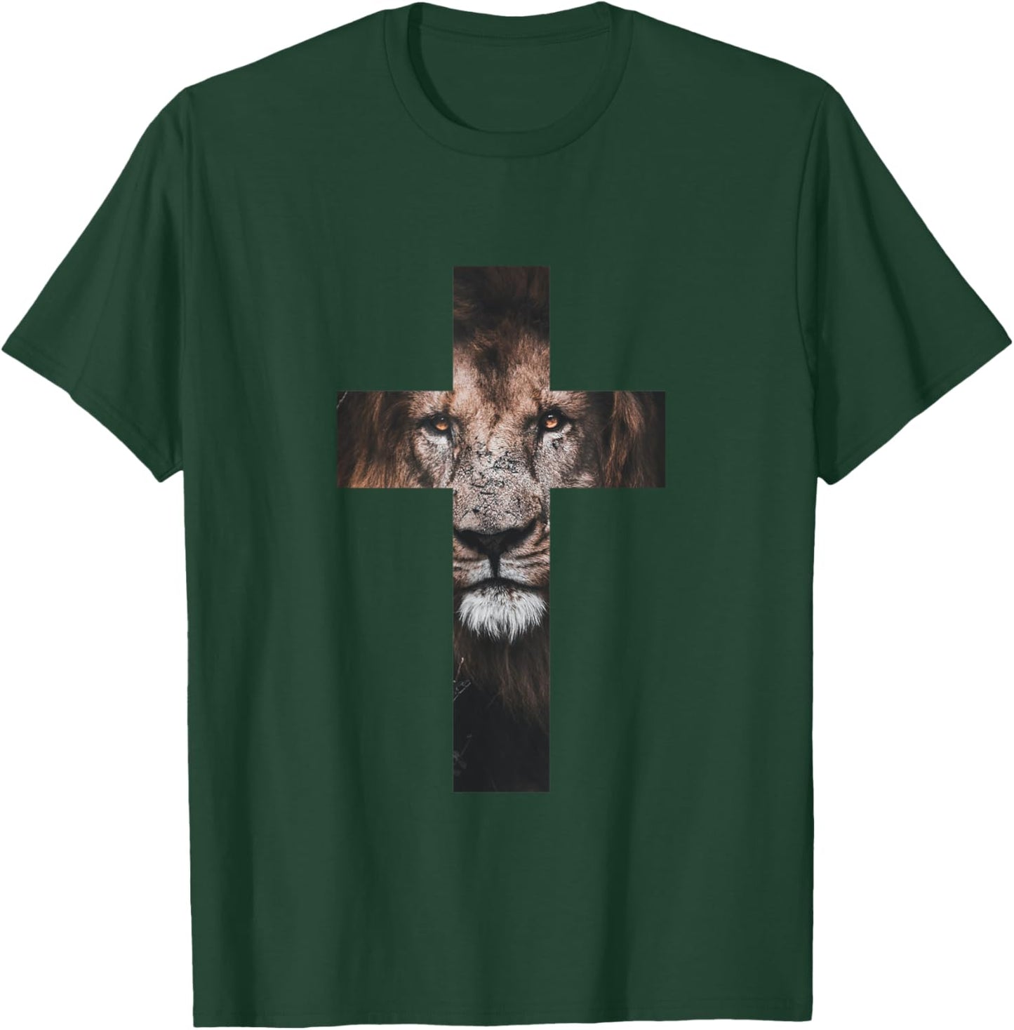 Lion Cross King Lord Jesus Bible Judah T-Shirt - T-Shirt | Forest