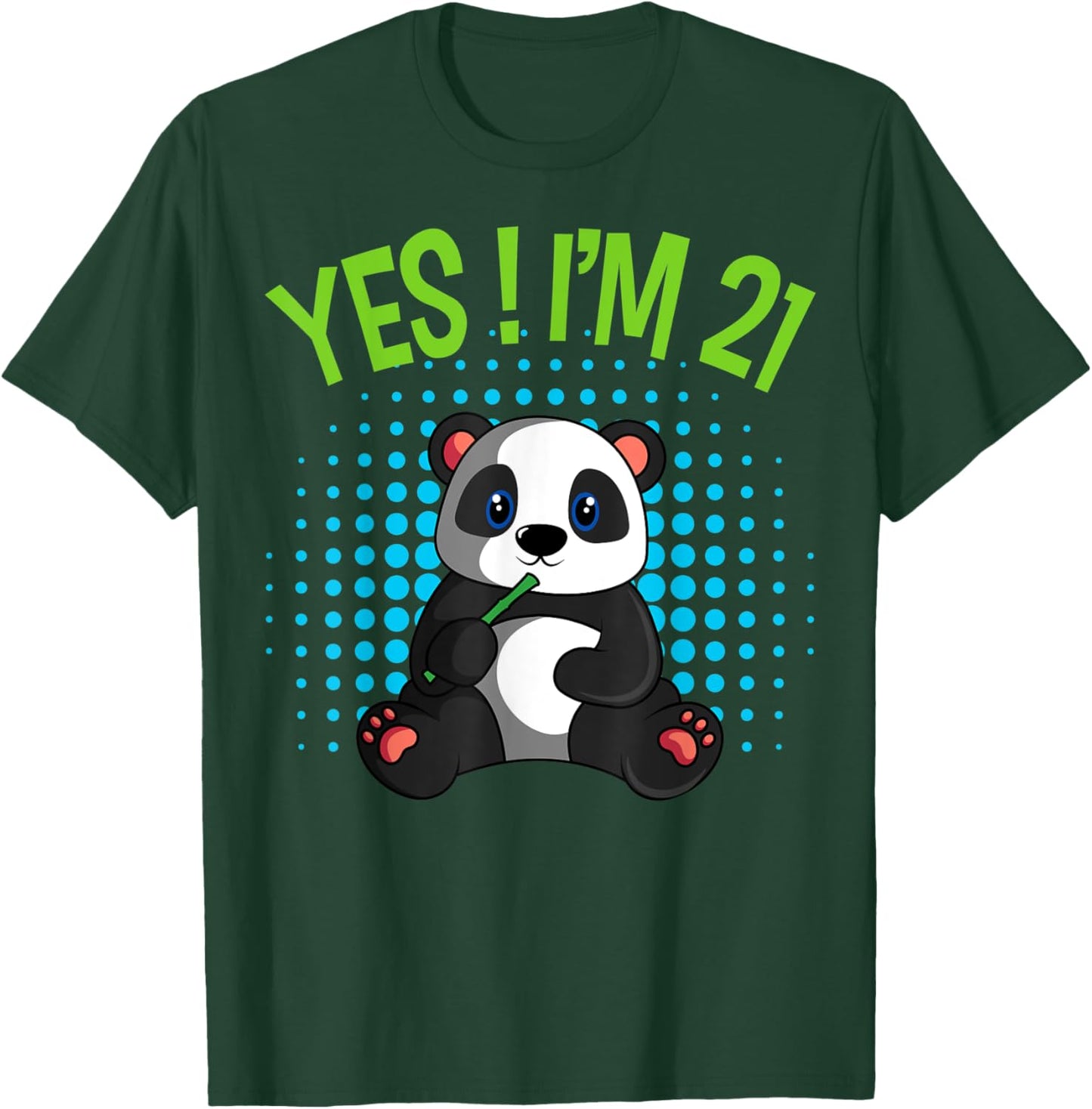 Yes! I'm 21 Birthday Panda Theme Bday Party Celebration T-Shirt - T-Shirt | Forest