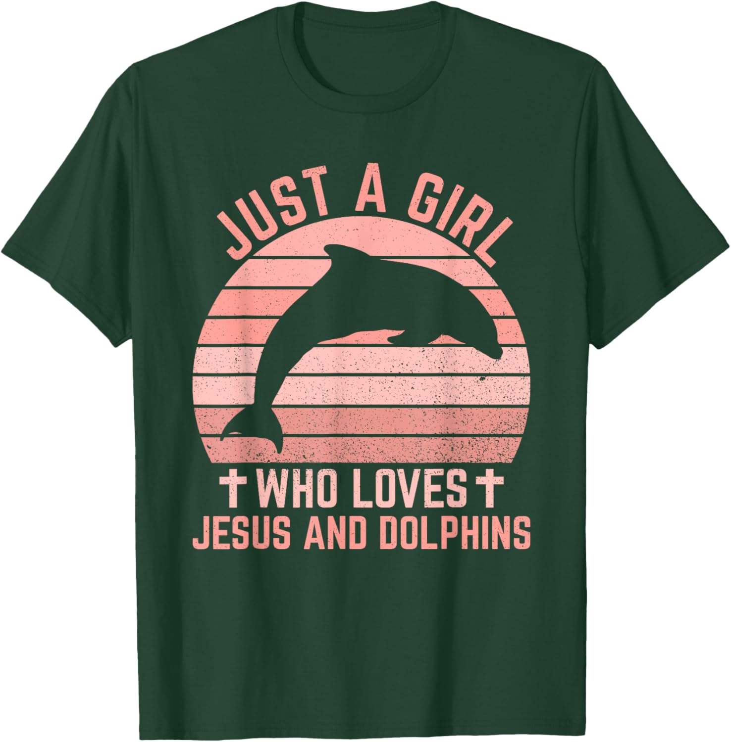 Jesus And Dolphins - Christian Girl And Women T-Shirt - T-Shirt | Forest