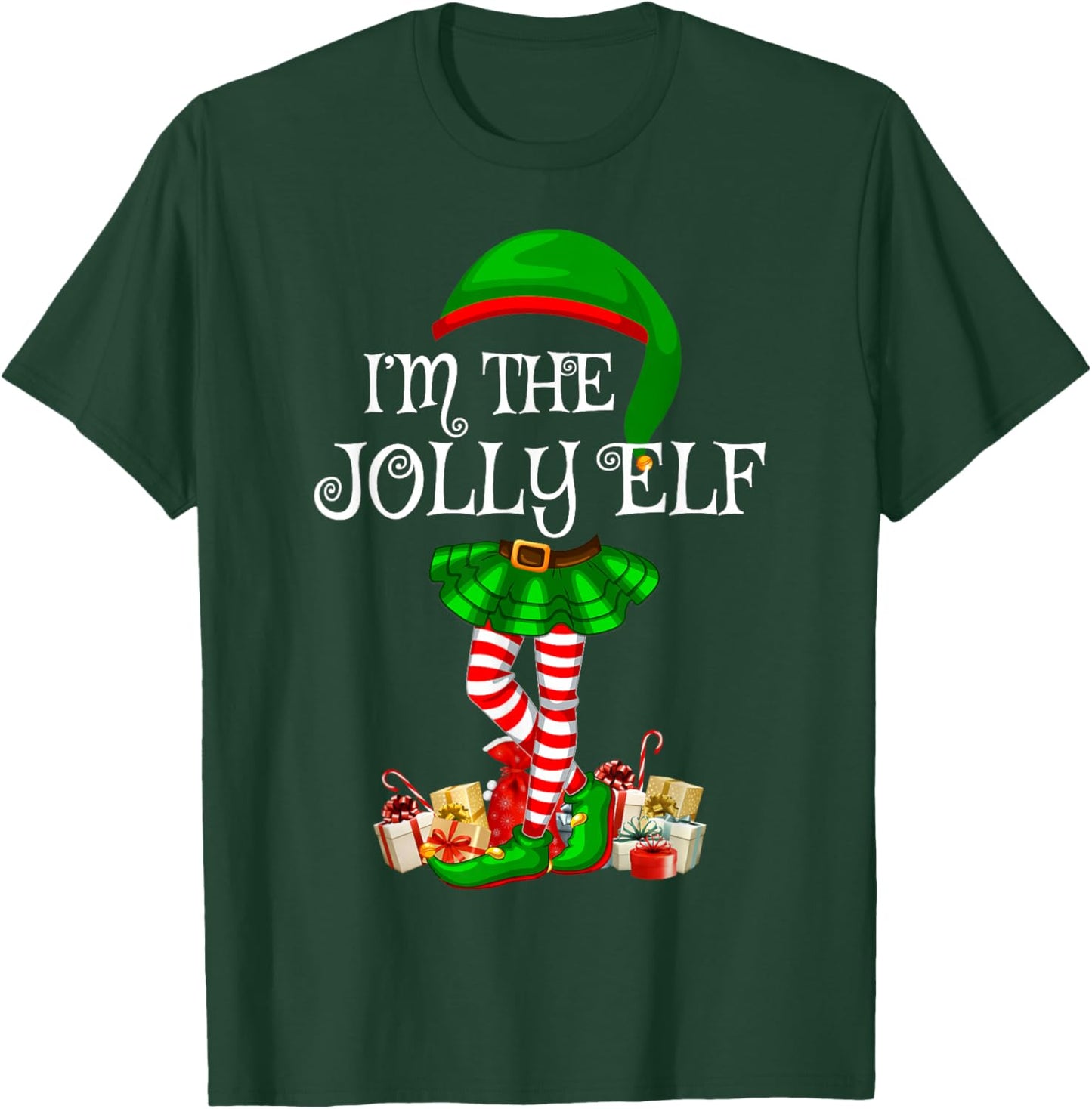 Matching Family Group I'm The Jolly Elf Christmas T-Shirt - T-Shirt | Forest