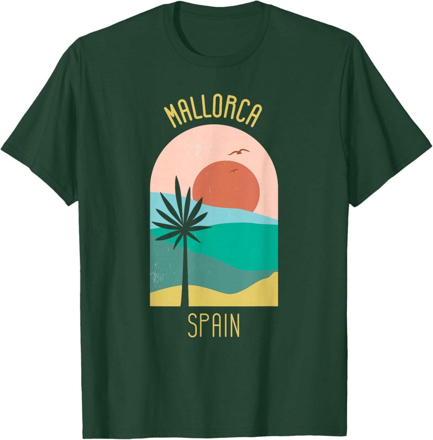 Mallorca Spain - Boho Vintage Vacation Souvenir T-Shirt - T-Shirt | Forest