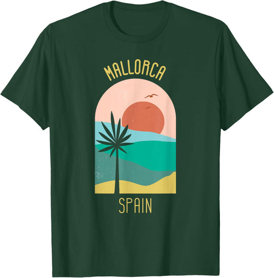 Mallorca Spain - Boho Vintage Vacation Souvenir T-Shirt - T-Shirt | Forest