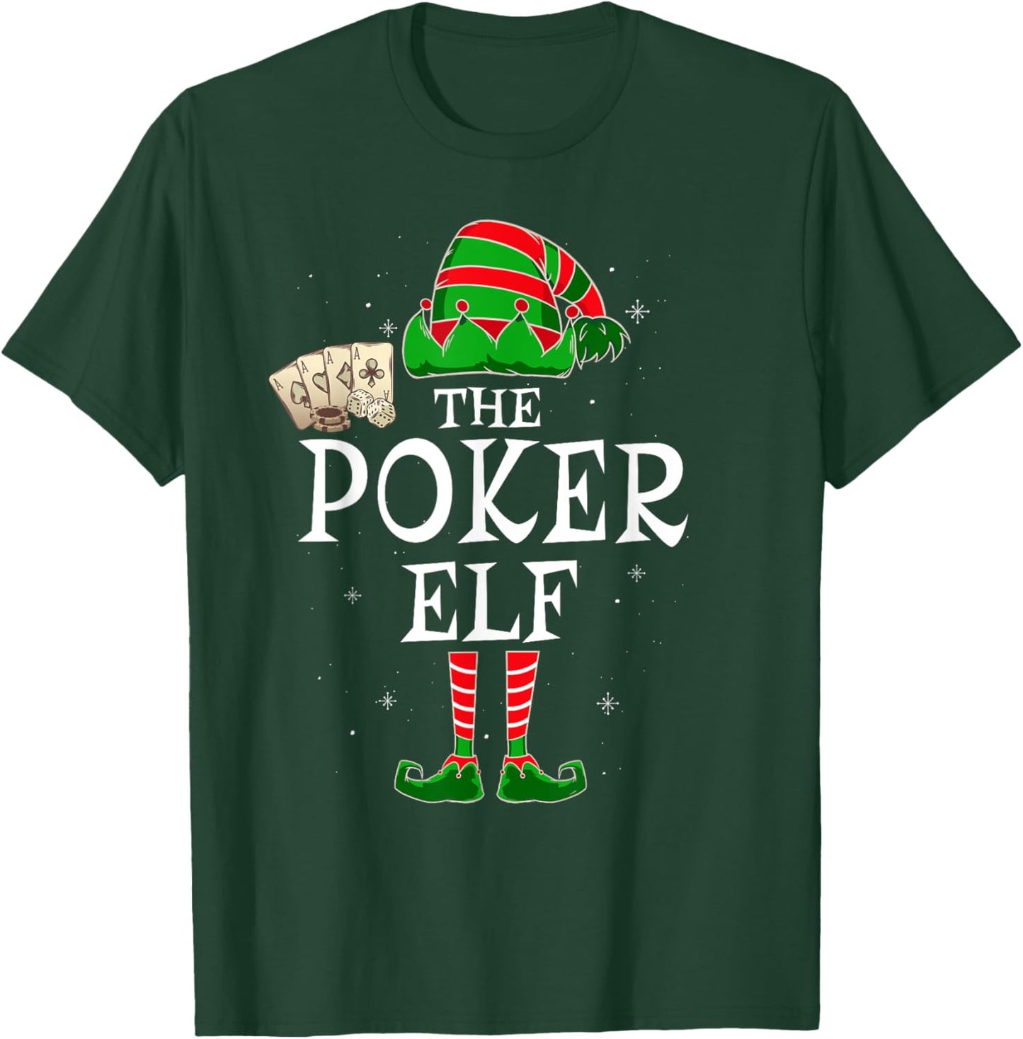 The Poker Elf Group Matching Family Christmas Player Funny T-Shirt - T-Shirt | Forest