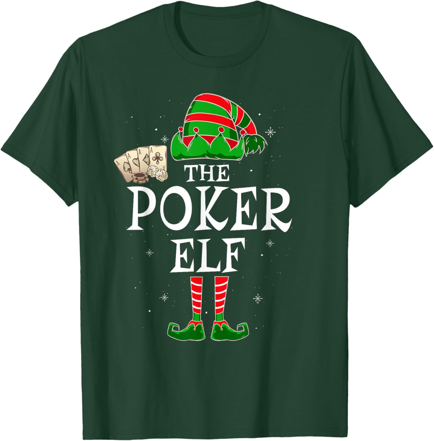 The Poker Elf Group Matching Family Christmas Player Funny T-Shirt - T-Shirt | Forest