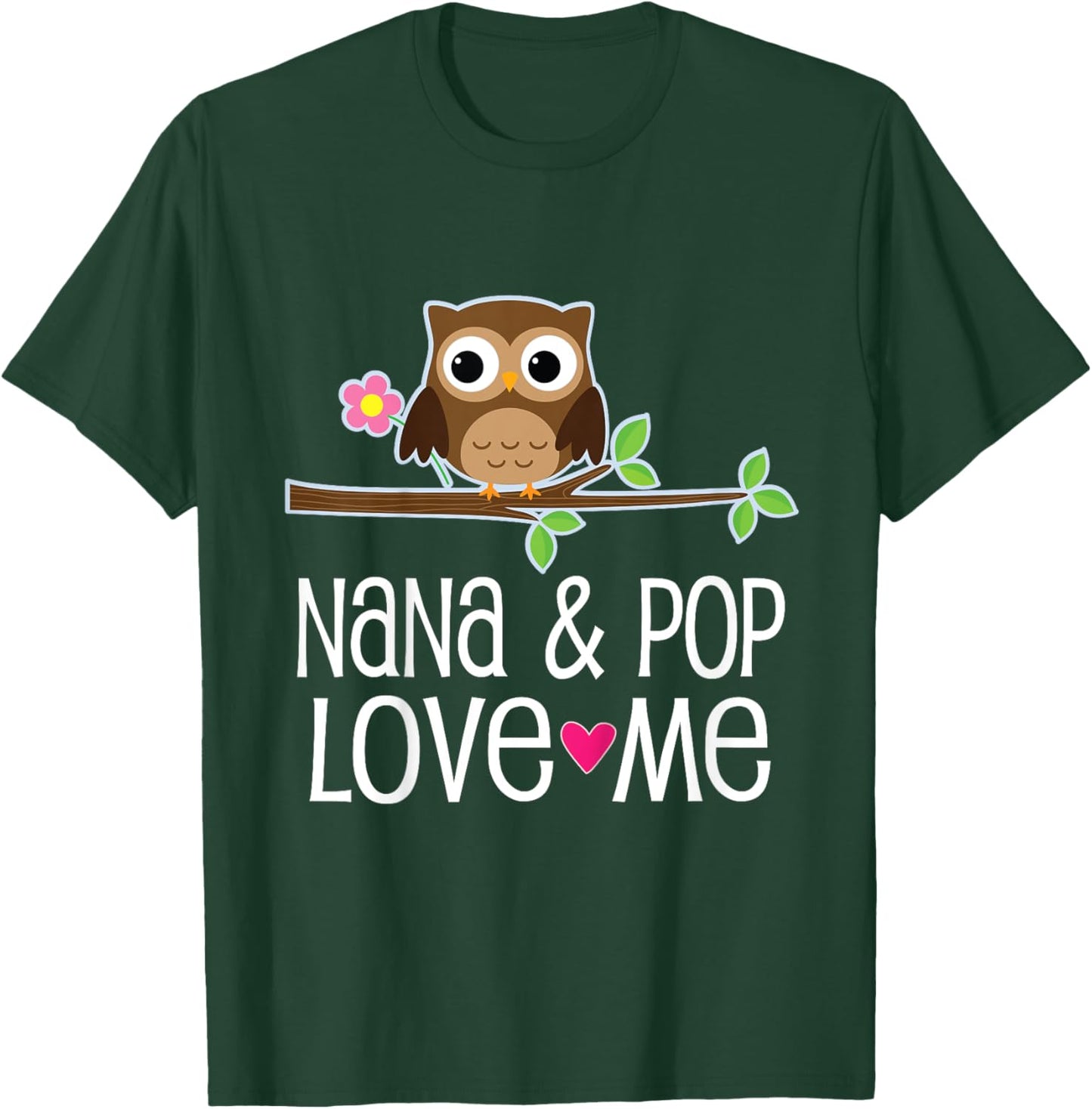 Kids Nana and Pop Love Me Granddaughter Owl T-Shirt - T-Shirt | Forest