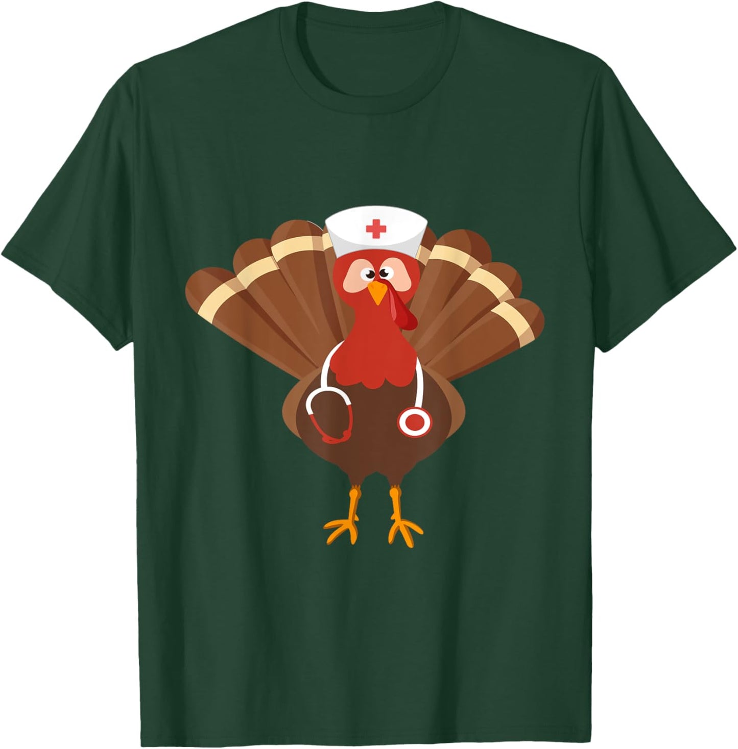 Thanksgiving Nurse, Funny Turkey Thanksgiving Nurse T-Shirt - T-Shirt | Forest