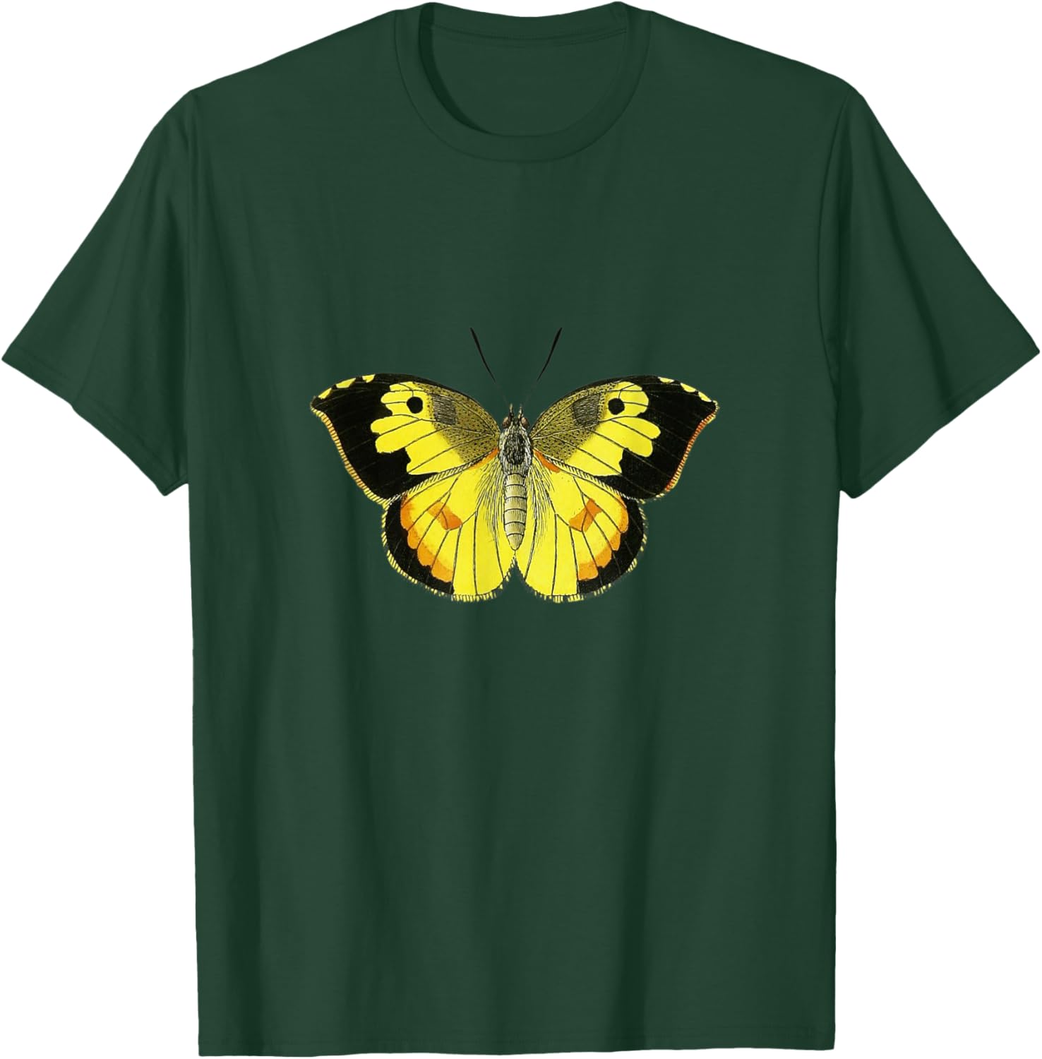 Colorful black and yellow butterfly. T-Shirt - T-Shirt | Forest