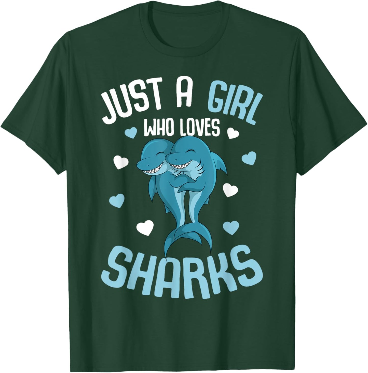 Just A Girl Who Loves Sharks Kids Girls Shark T-Shirt - T-Shirt | Forest