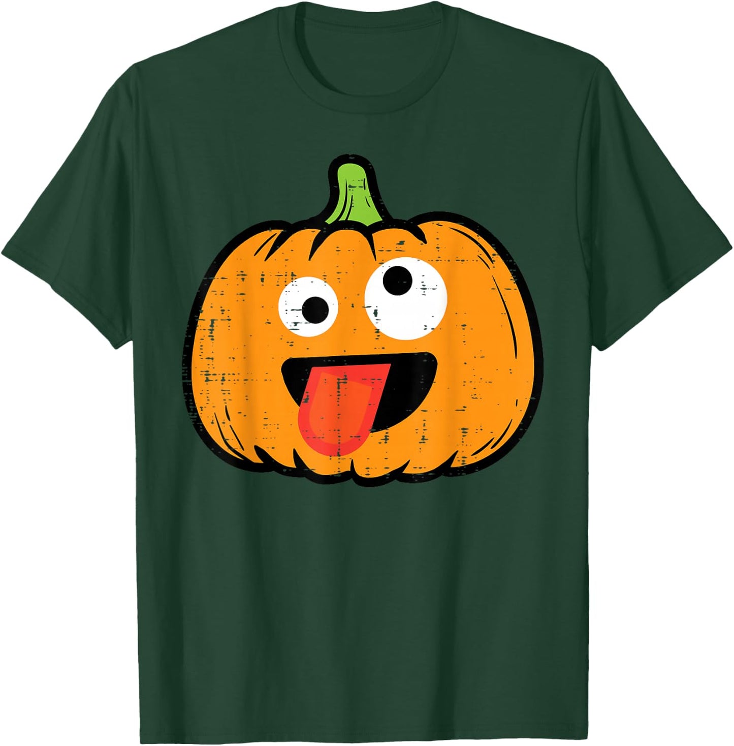 Halloween Pumpkin Tongue Out Face Costume Boy Kids Men Women T-Shirt - T-Shirt | Forest