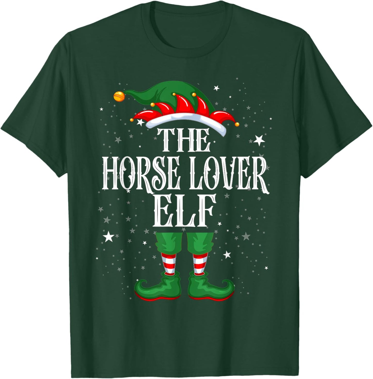 Christmas Elf Matching Family Group Funny Horse Lover Elf T-Shirt - T-Shirt | Forest