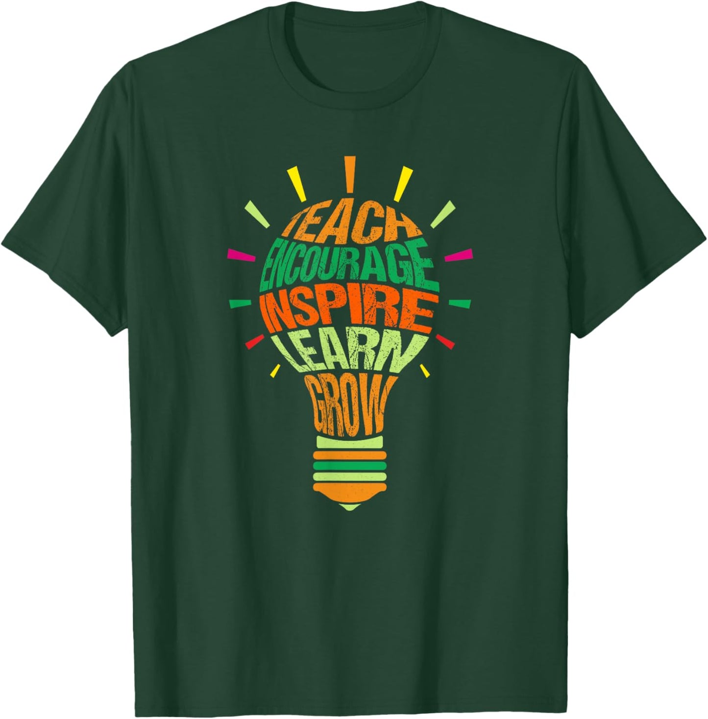 Teacher Inspirational Definition Colorful Lightbulb Women T-Shirt - T-Shirt | Forest