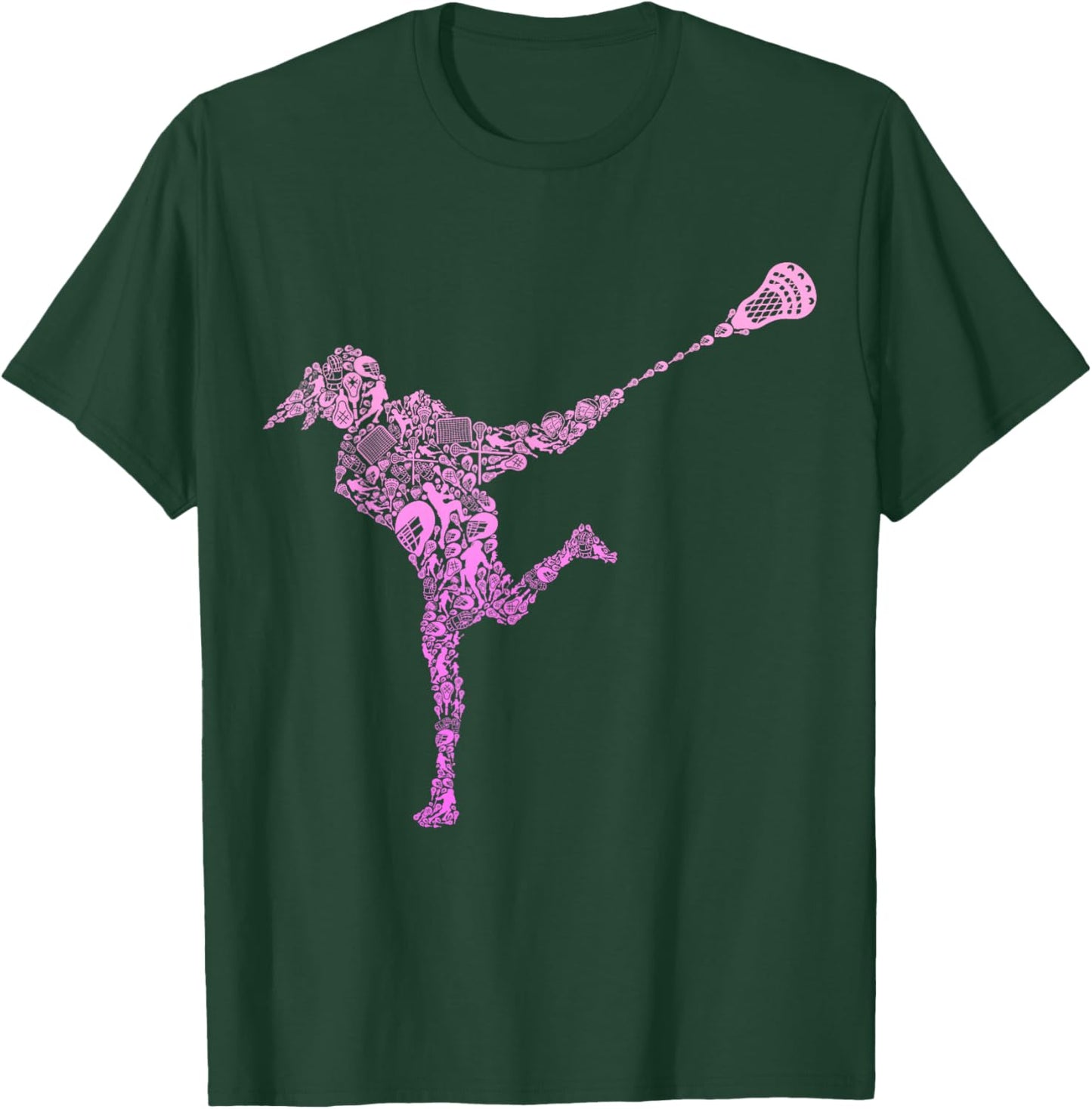 Lacrosse Player Youth Girls Women Kids T-Shirt - T-Shirt | Forest