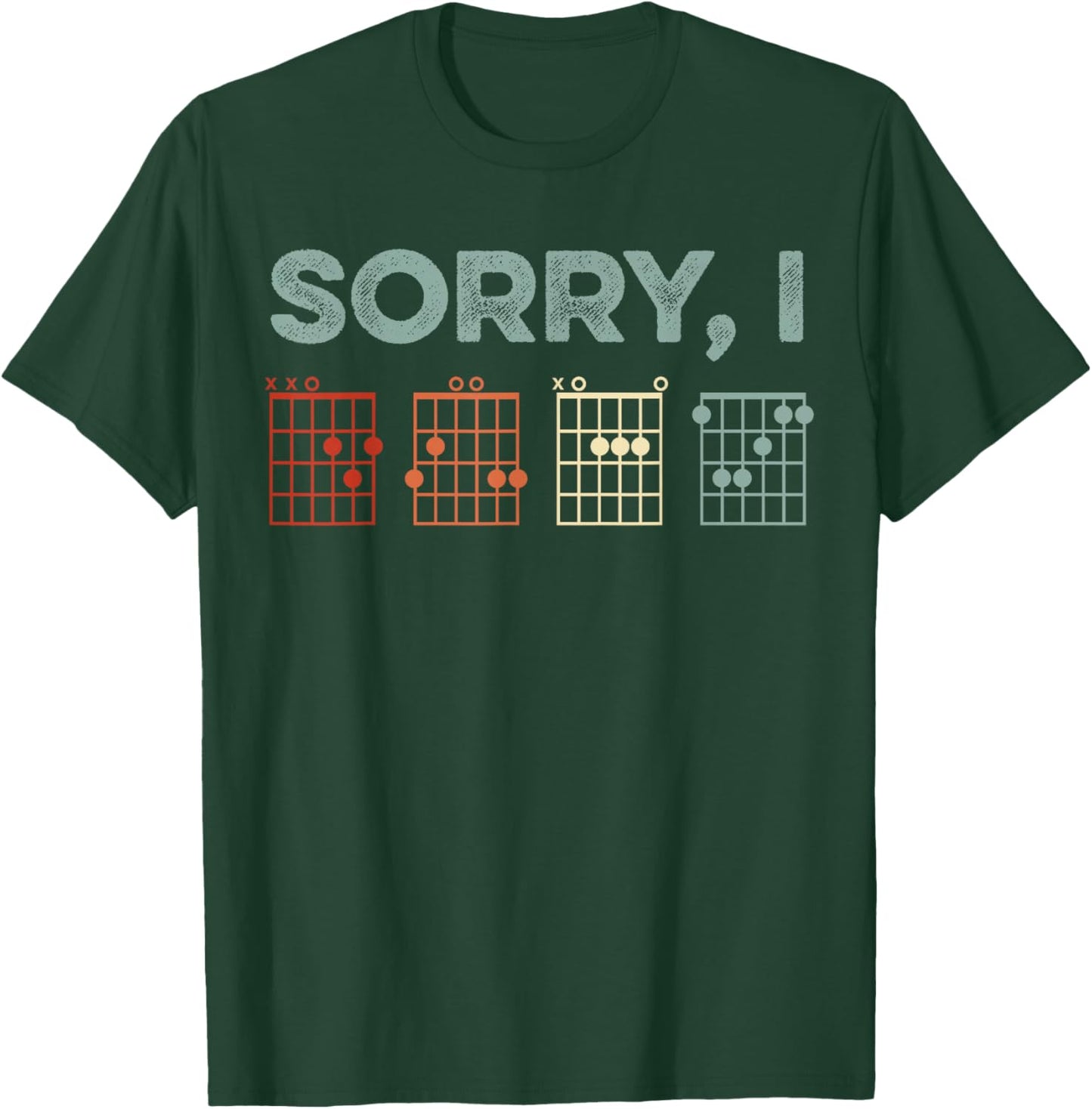 Sorry I-DGAF Hidden Message Guitar Chords Music Note T-Shirt - T-Shirt | Forest