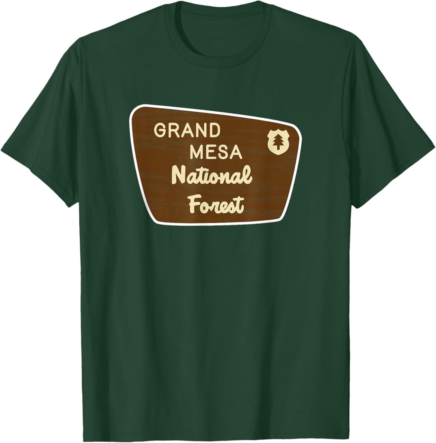 Grand Mesa National Forest Sign Retro T-Shirt - T-Shirt | Forest