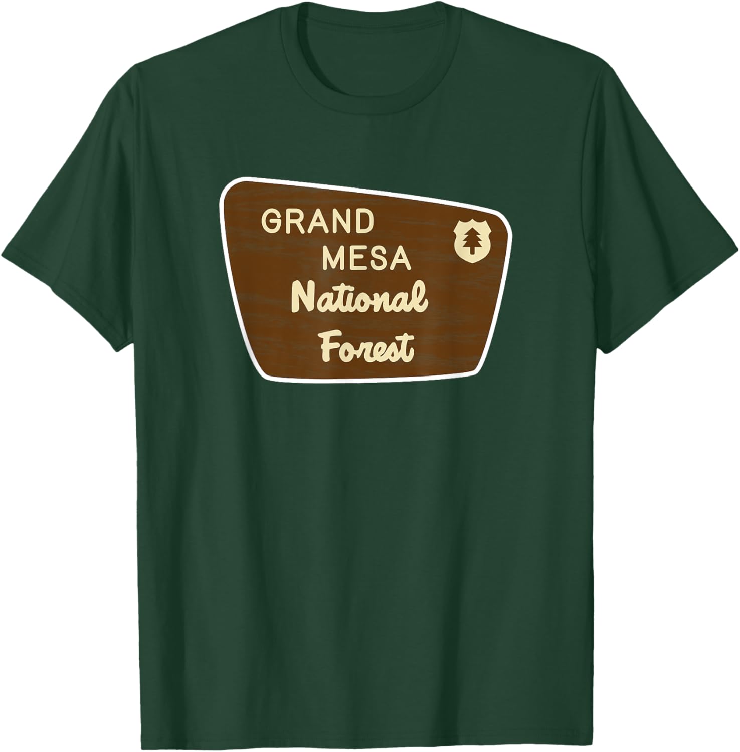 Grand Mesa National Forest Sign Retro T-Shirt - T-Shirt | Forest