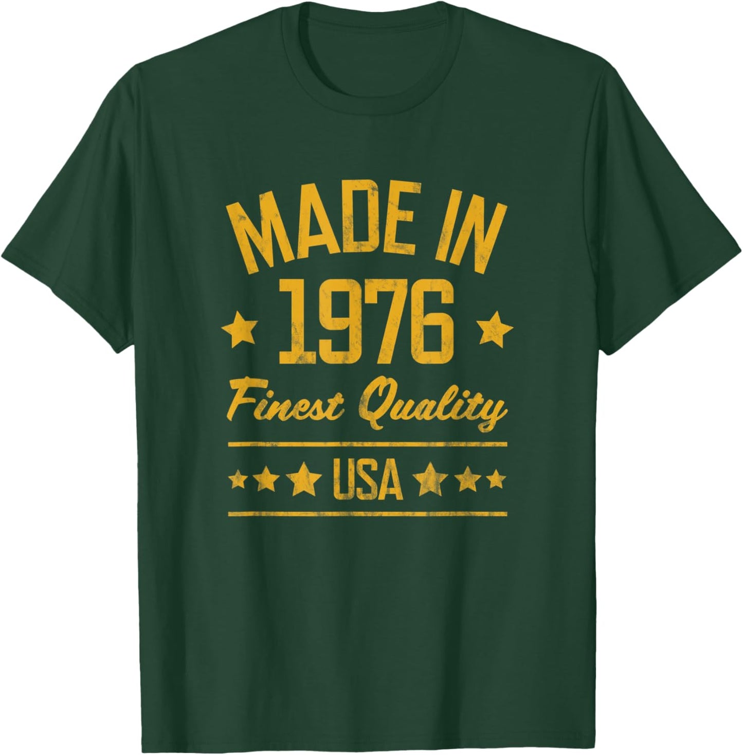 Made in 1976 Finest USA Yellow Gold Print T-Shirt - T-Shirt | Forest