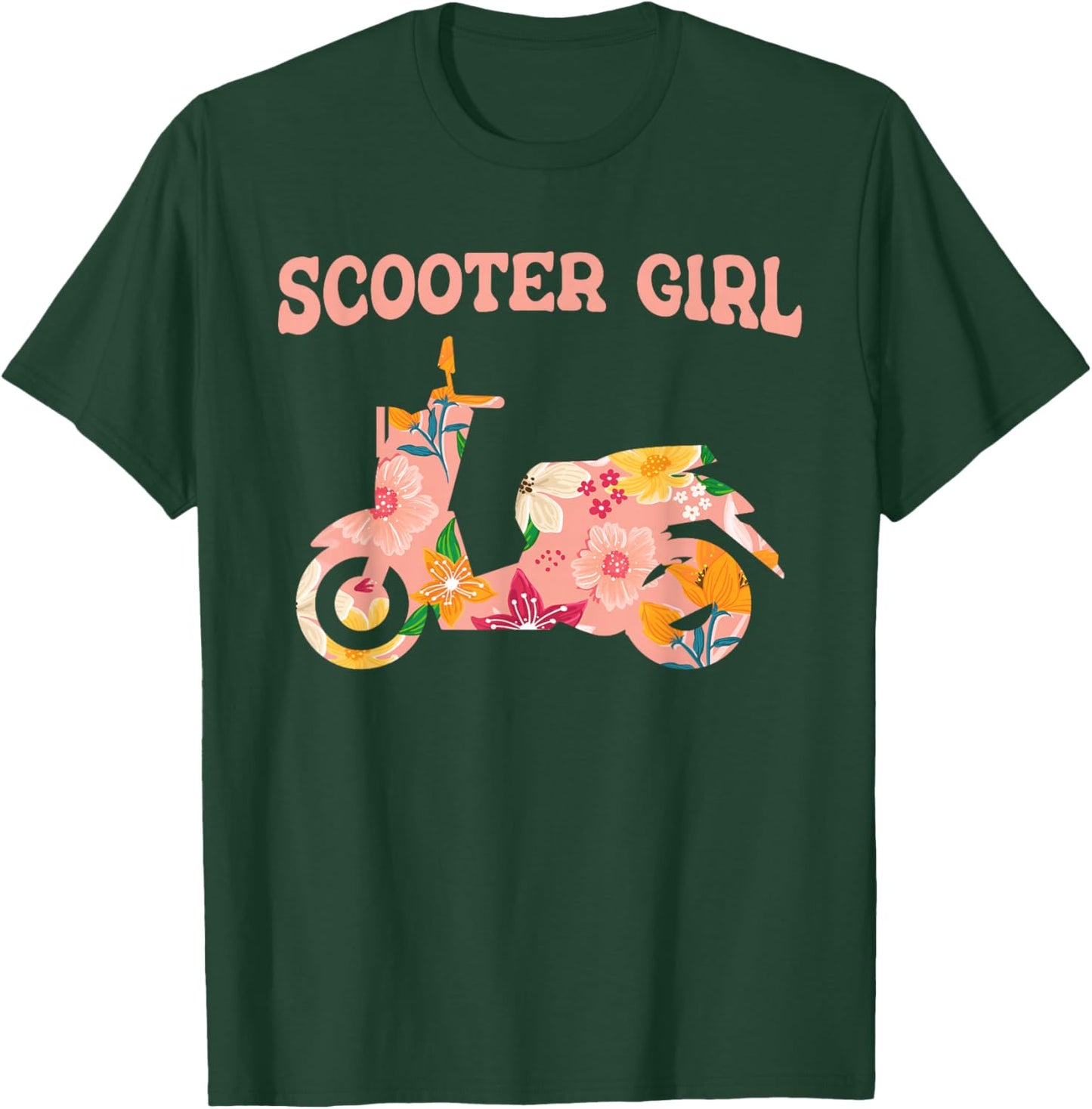 Funny Motor Scooter Bike Motorcycle - Scooter Girl T-Shirt - T-Shirt | Forest