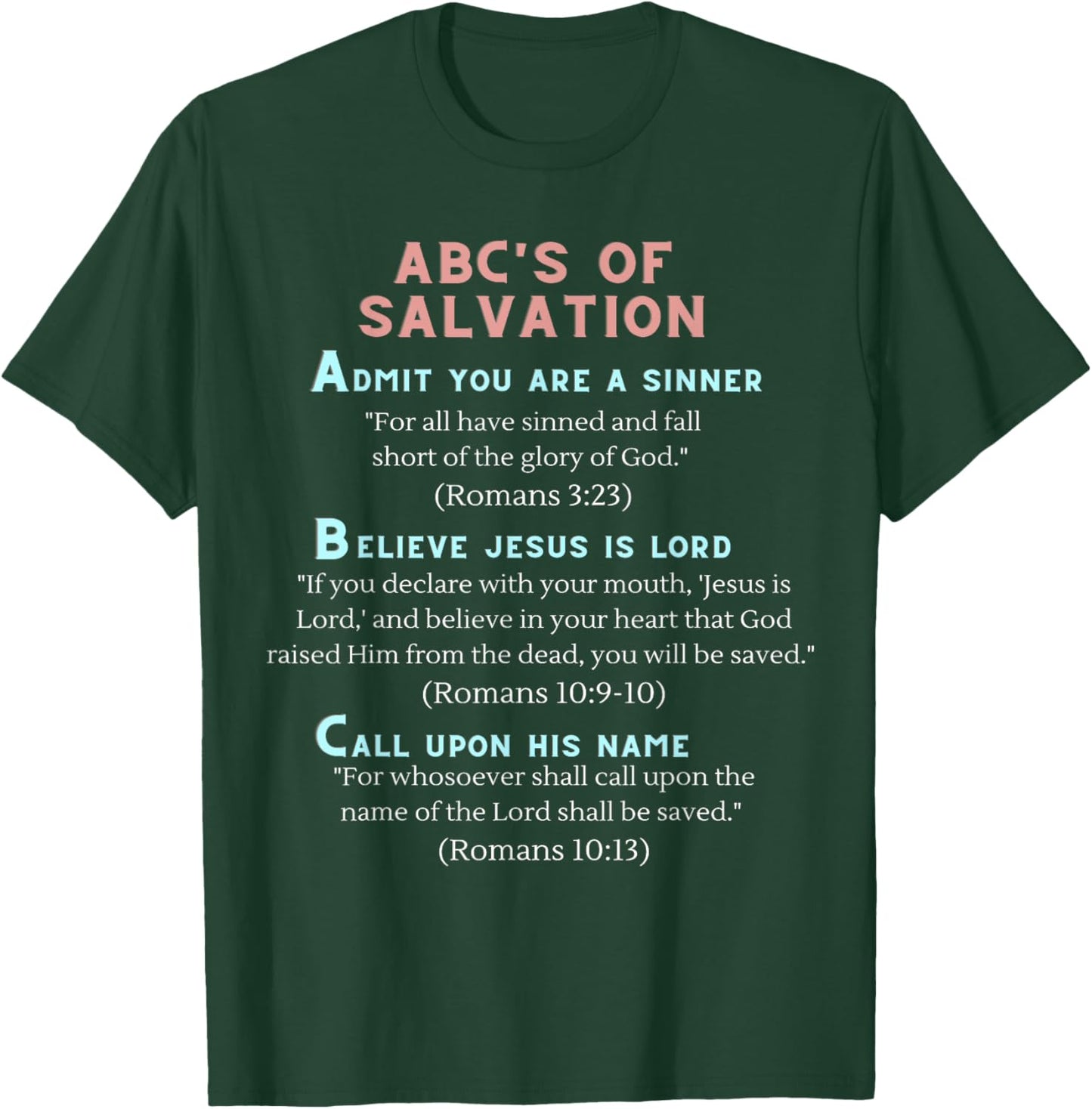 Clove & Lime Designs ABC's of Salvation ,.Blue,Small T-Shirt - T-Shirt | Forest