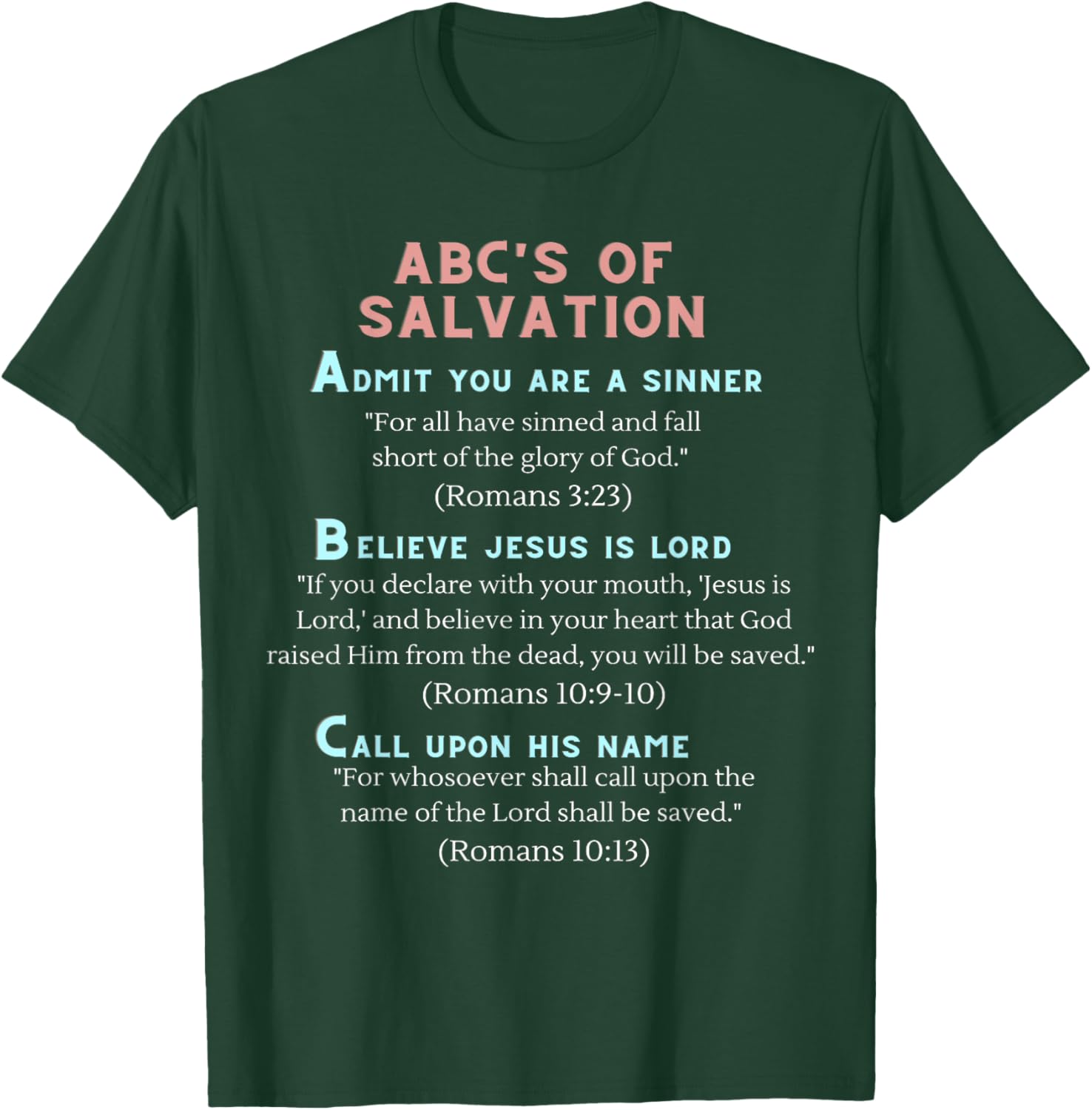Clove & Lime Designs ABC's of Salvation ,.Blue,Small T-Shirt - T-Shirt | Forest