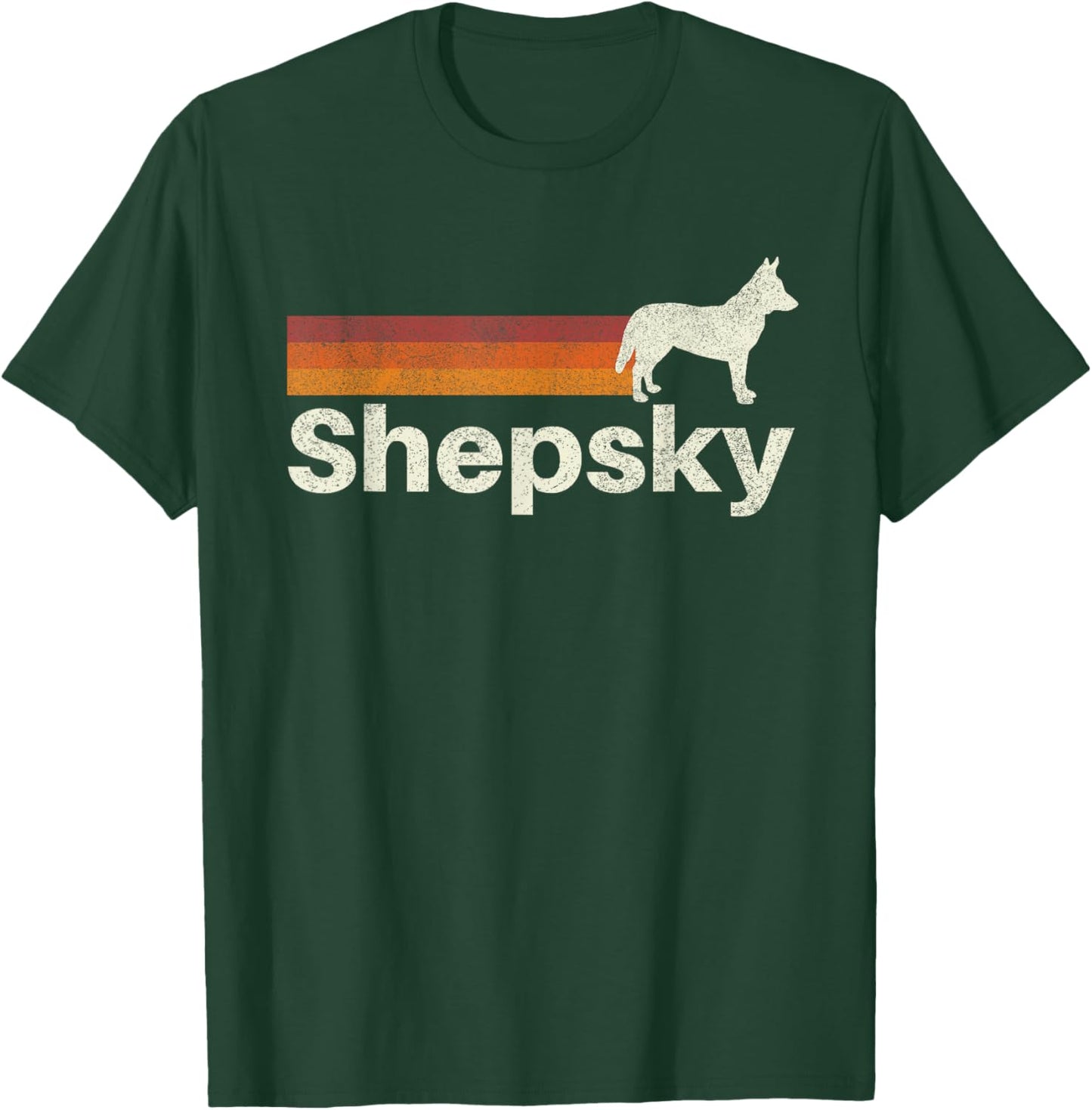 Vintage Shepsky Retro Mom Dad Dog Men Women Girls Kids T-Shirt - T-Shirt | Forest
