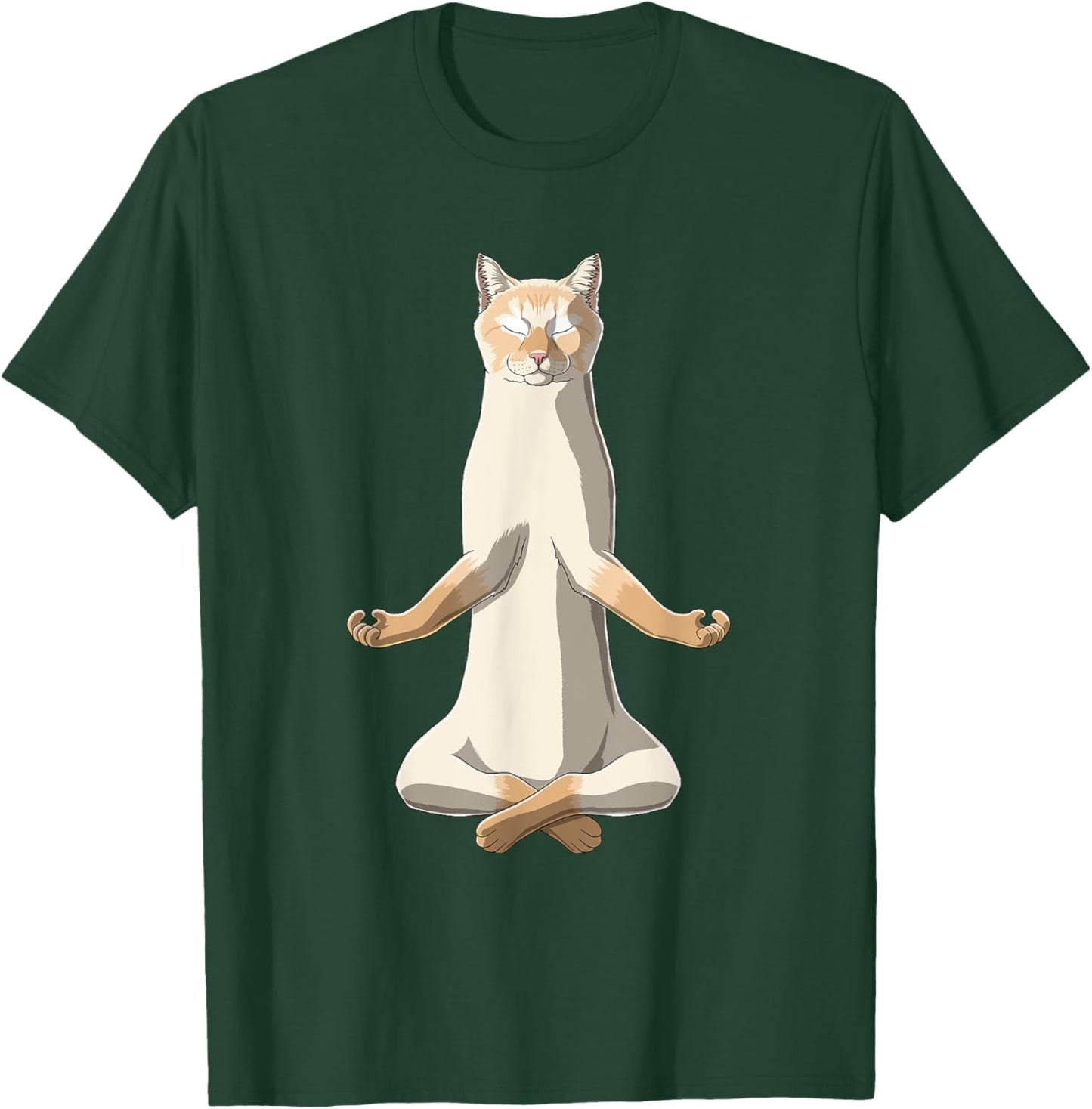 Funny Yoga Flame Point Siamese Cat Men Women Girls Kids T-Shirt - T-Shirt | Forest