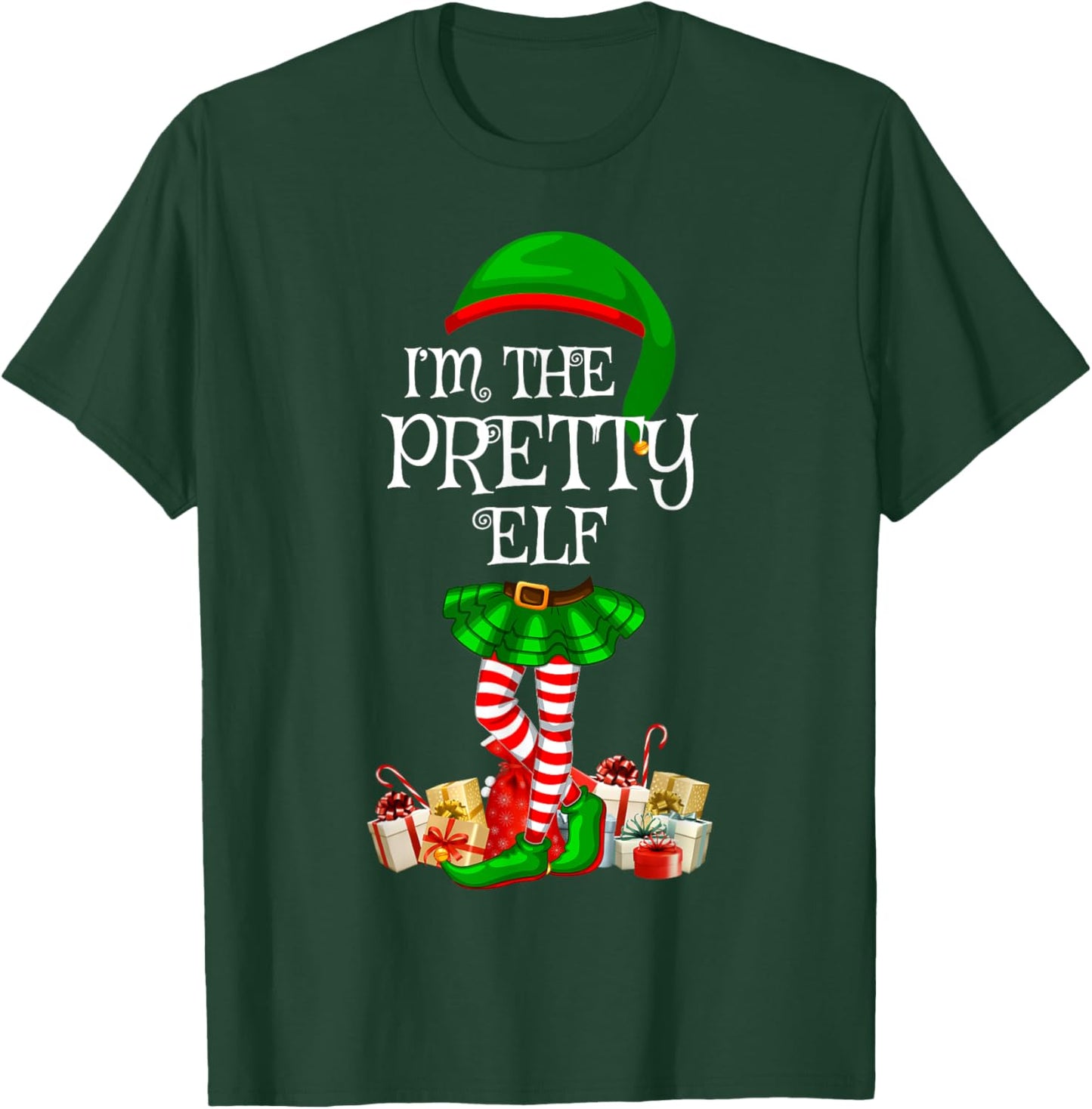Matching Family Group I'm The Pretty Elf Christmas T-Shirt - T-Shirt | Forest
