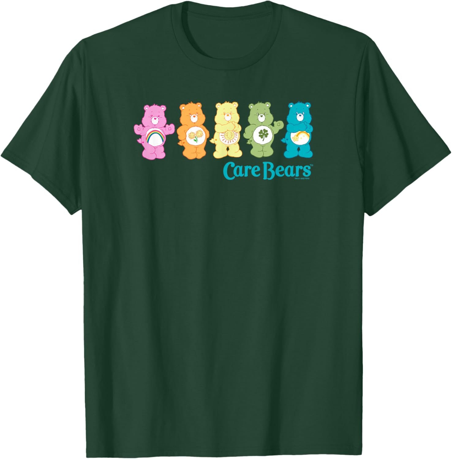 Care Bears Classic Vintage Rainbow Bears Line Up Logo T-Shirt - T-Shirt | Forest