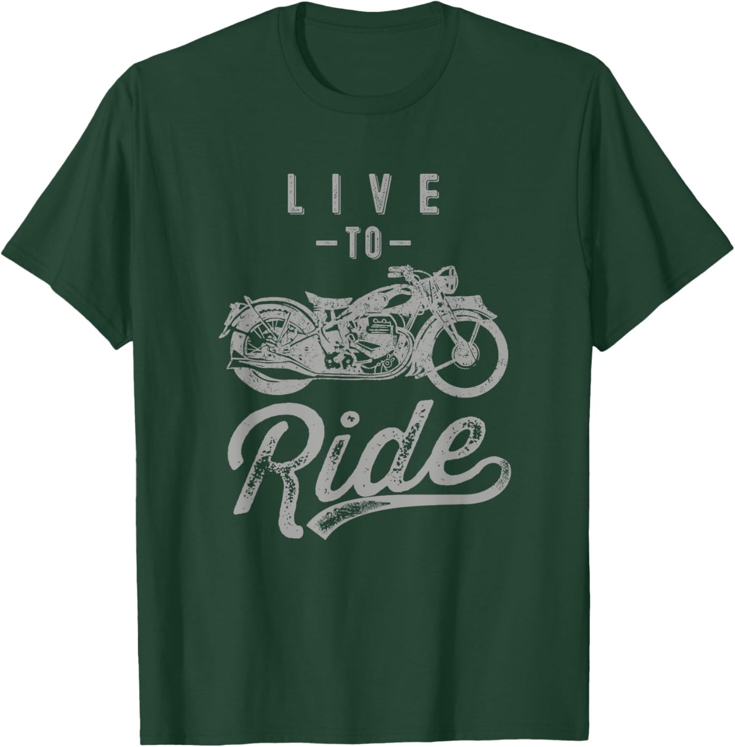 Live to Ride Vintage Motorcycle Biker I love my Motorcycle T-Shirt - T-Shirt | Forest