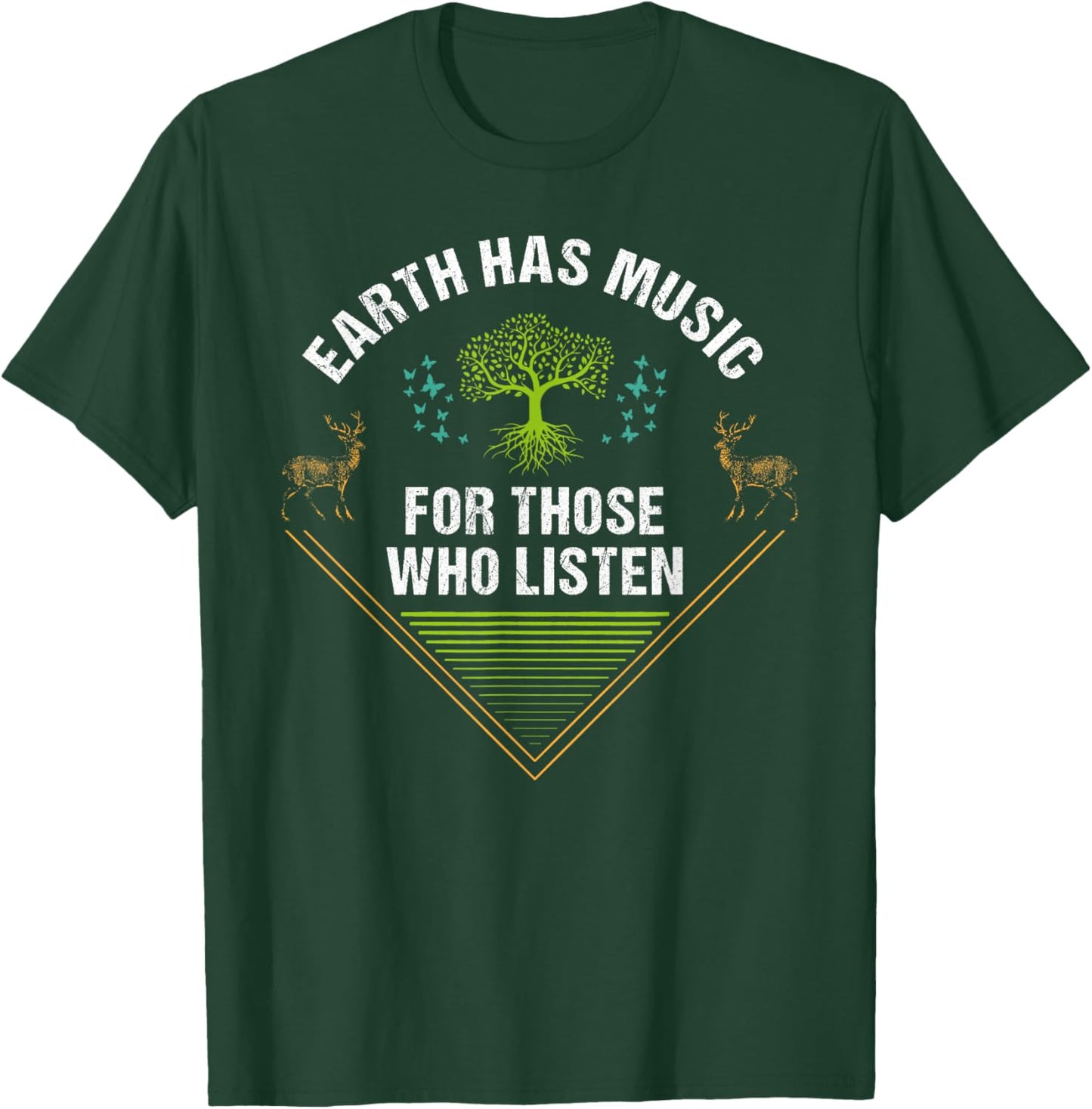 Walk with Nature Earth Music Hiking Themed Outdoor T-Shirt - T-Shirt | Forest