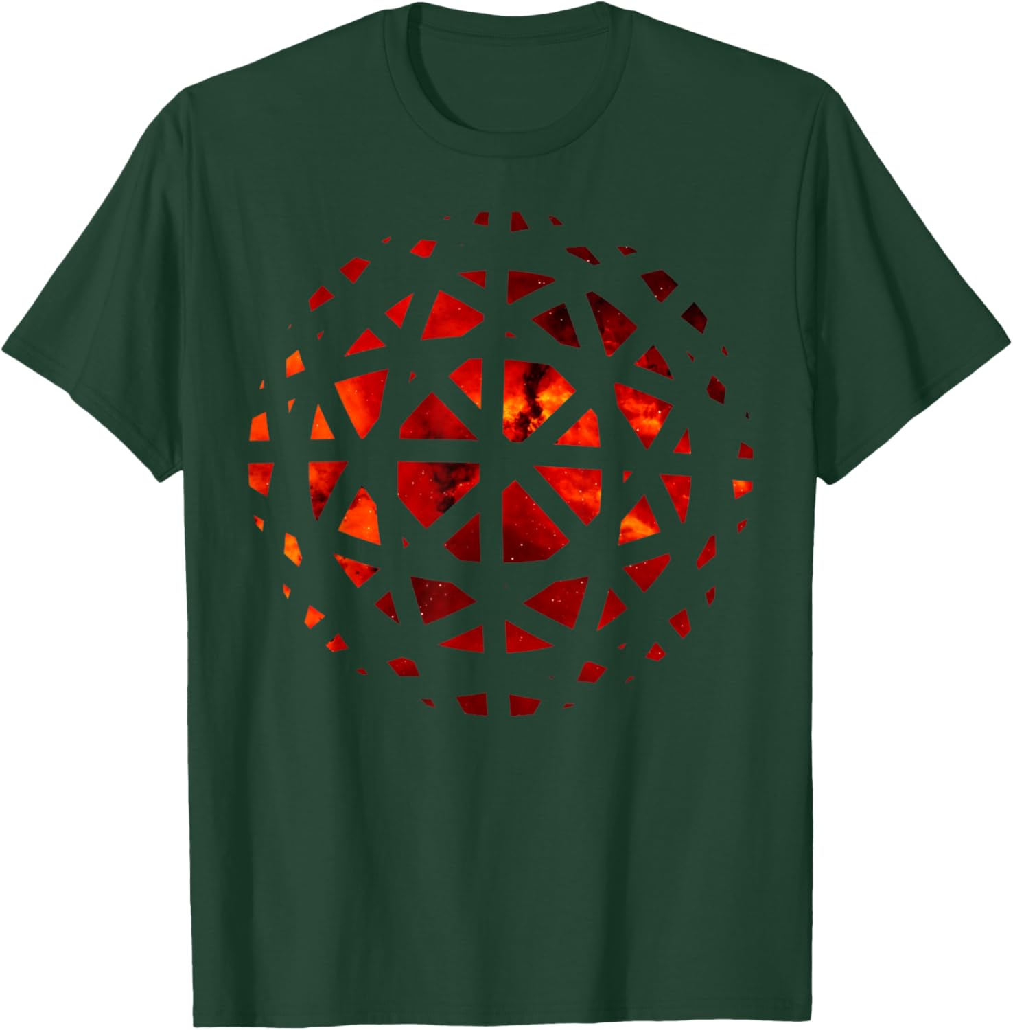 Fire Inside Passion Power Mandala Geometry Red Orange Flames T-Shirt - T-Shirt | Forest