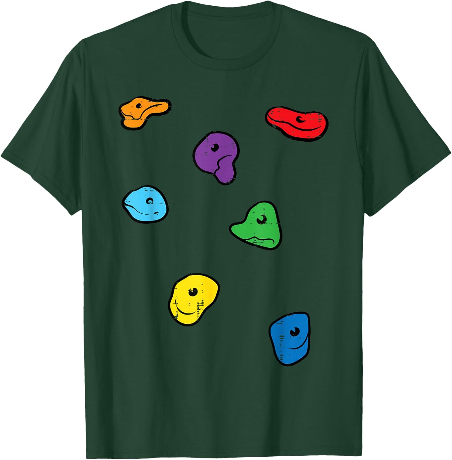 Climbing Holds Wall Rock Climber Bouldering Women Men Kids T-Shirt - T-Shirt | Forest