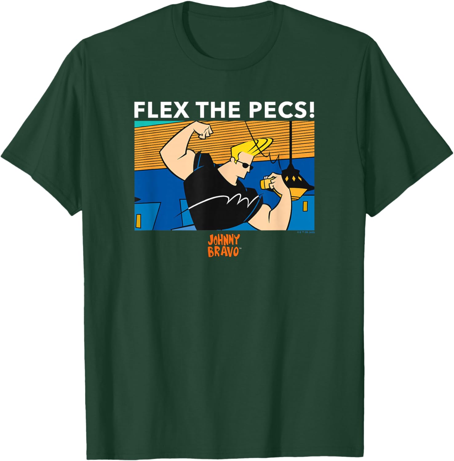 Johnny Bravo Flex The Pecs! Johnny Bravo Poster T-Shirt - T-Shirt | Forest