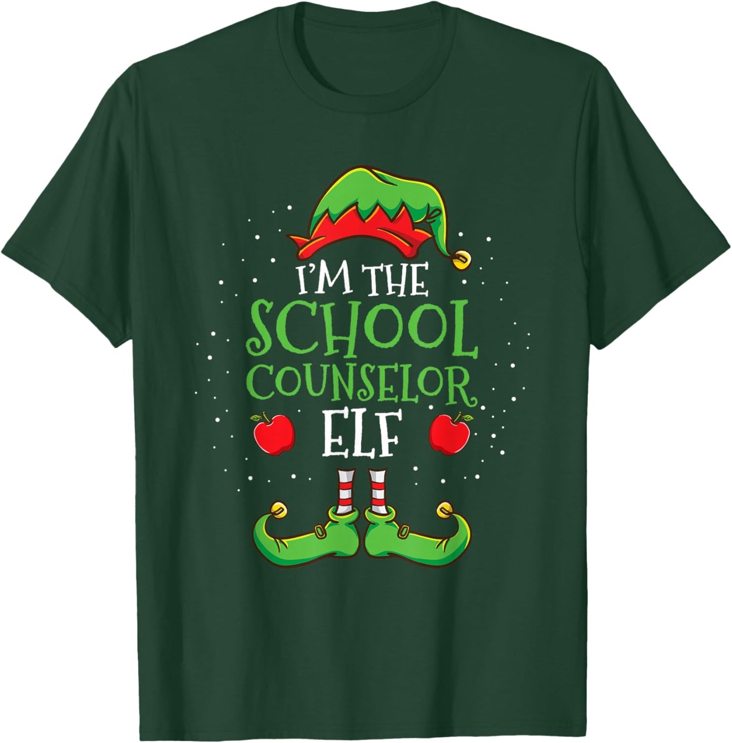 Im The School Counselor Elf Christmas T-Shirt - T-Shirt | Forest