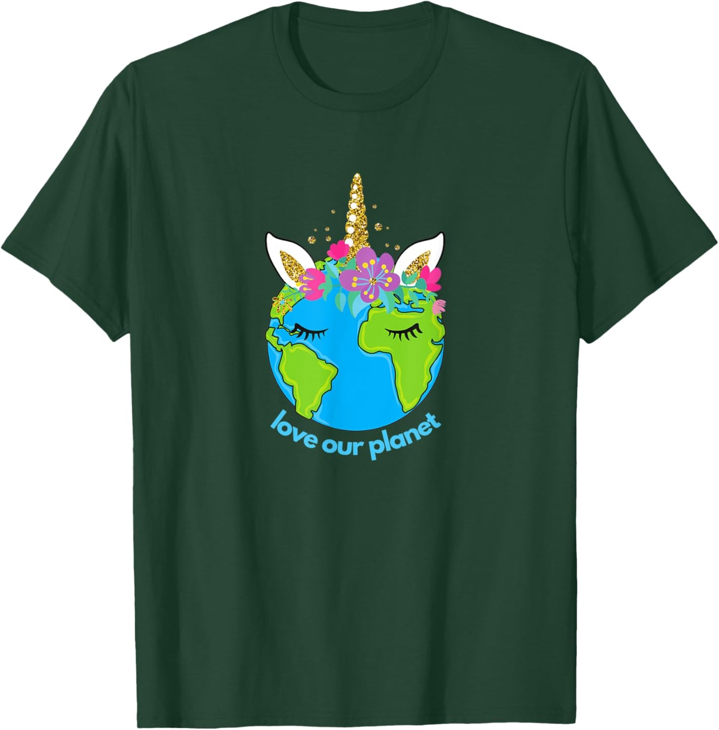 Earth Day 2021 Cute for Toddler Kids Unicorn Face Sleepy T-Shirt - T-Shirt | Forest