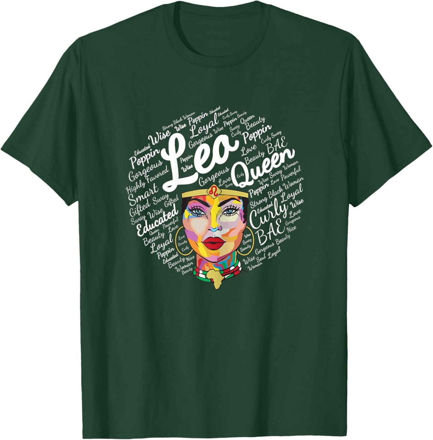 Leo Black Women Born In July August Leo Queen T-Shirt - T-Shirt | Forest