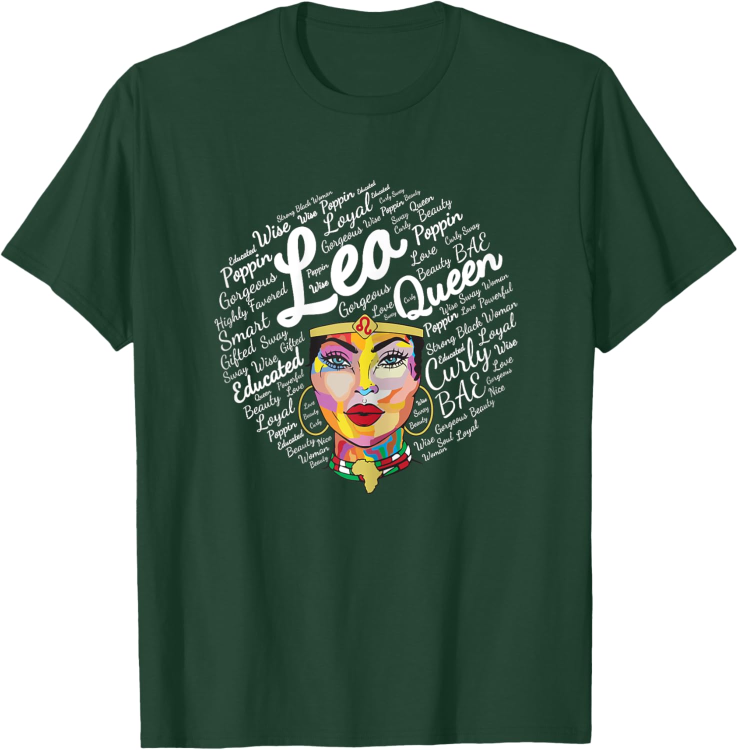 Leo Black Women Born In July August Leo Queen T-Shirt - T-Shirt | Forest