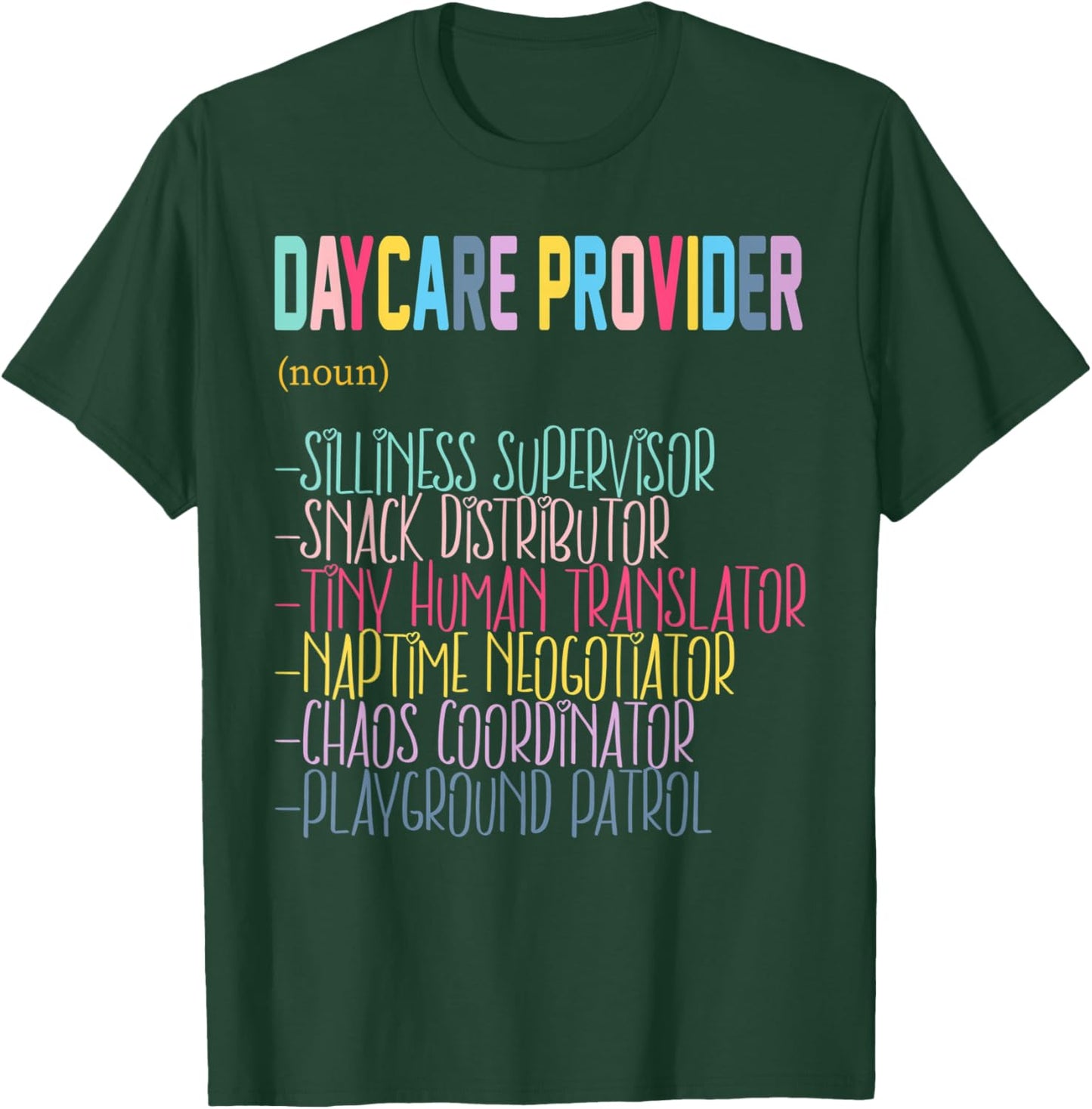 Daycare Provider Teachers Childcare Funny Definition T-Shirt - T-Shirt | Forest