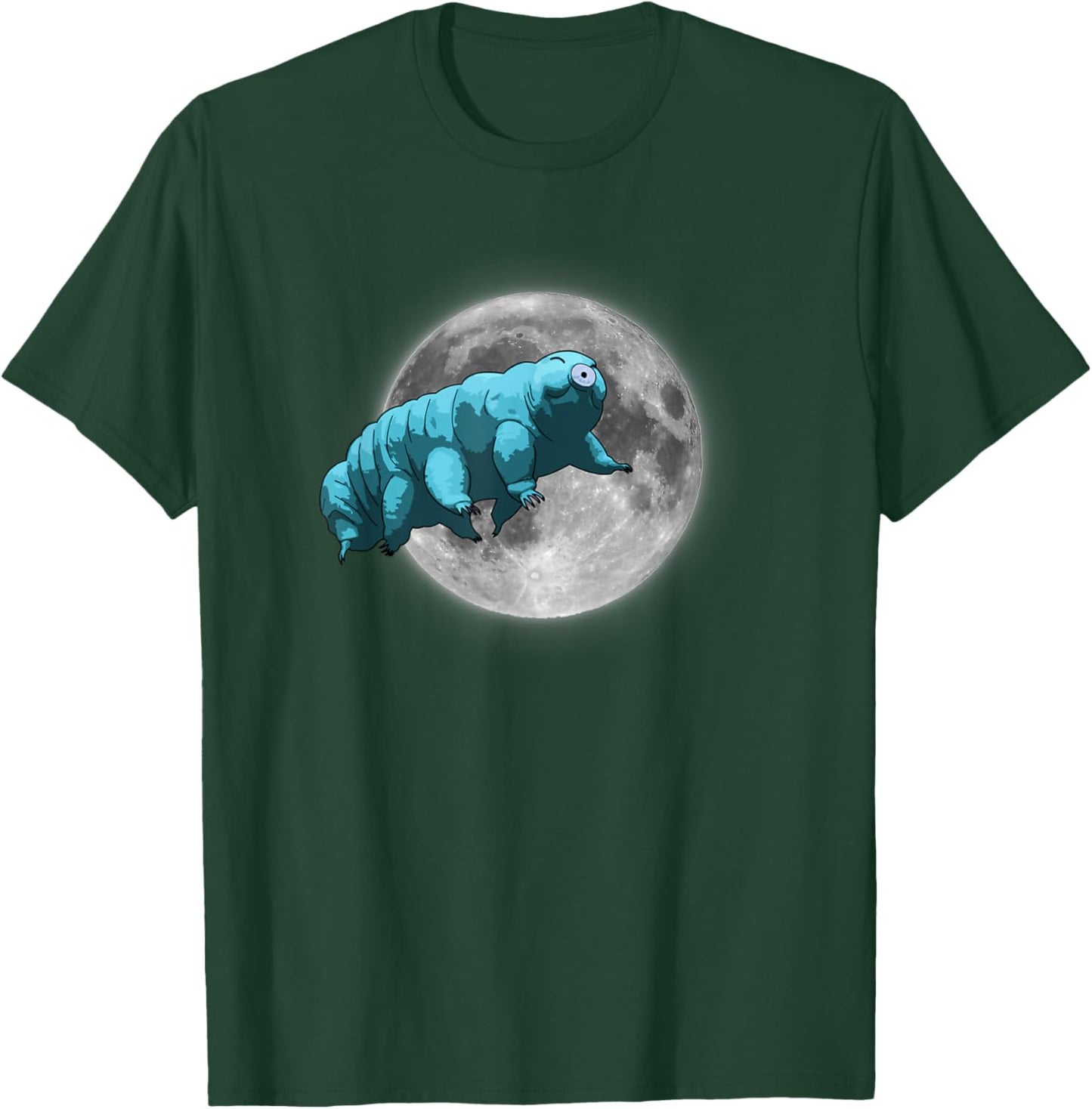 Tardigrade in Space | Funny Water Bear Moon T-Shirt - T-Shirt | Forest