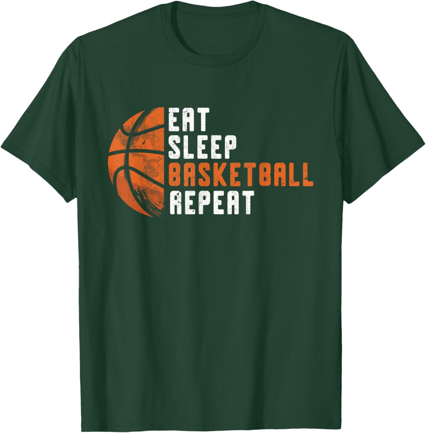 Basketball Coach Eat Sleep Basketball Repeat Basketball T-Shirt - T-Shirt | Forest
