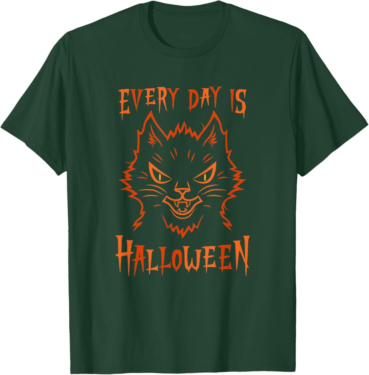 Every Day Is Halloween Scary Black Cat T-Shirt - T-Shirt | Forest